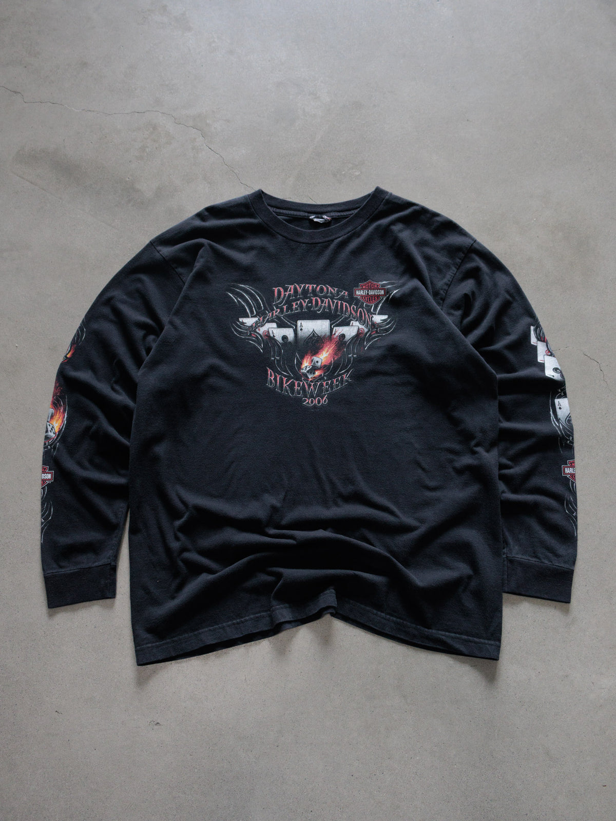 Vintage 2006 Black Harley-Davidson Daytona Beach Bike Week Long Sleeve Tee (-)