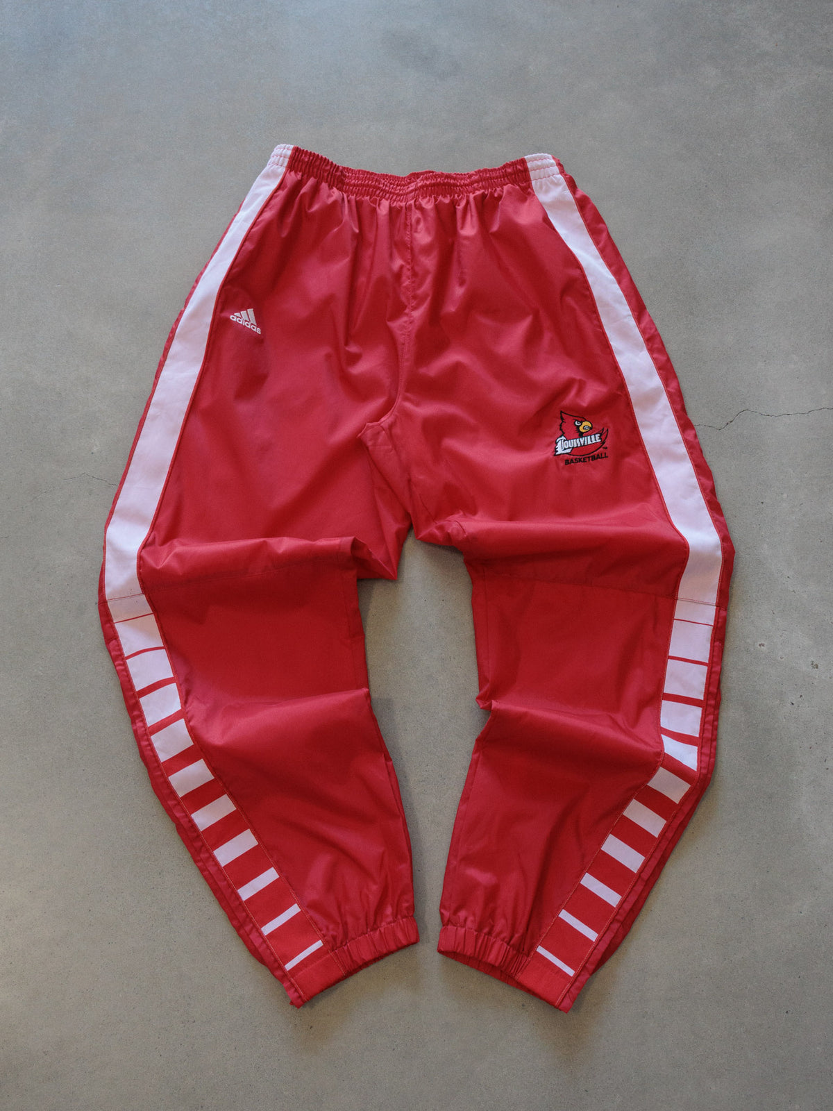 Vintage 00s Red Adidas Louisville Cardinals Snap Track Pants (XL)