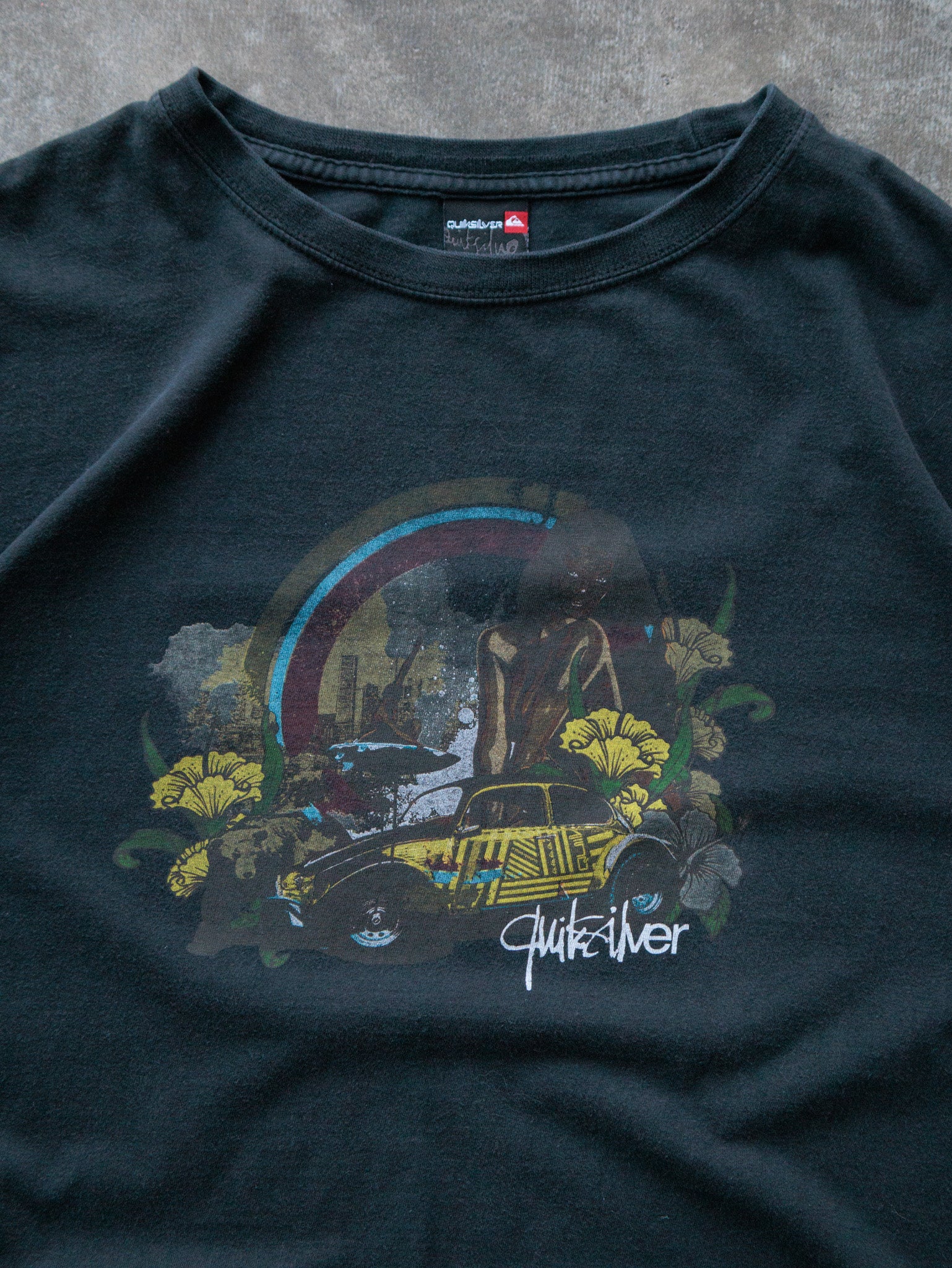 Vintage 00s Black Quiksilver Beetle Tee (L)
