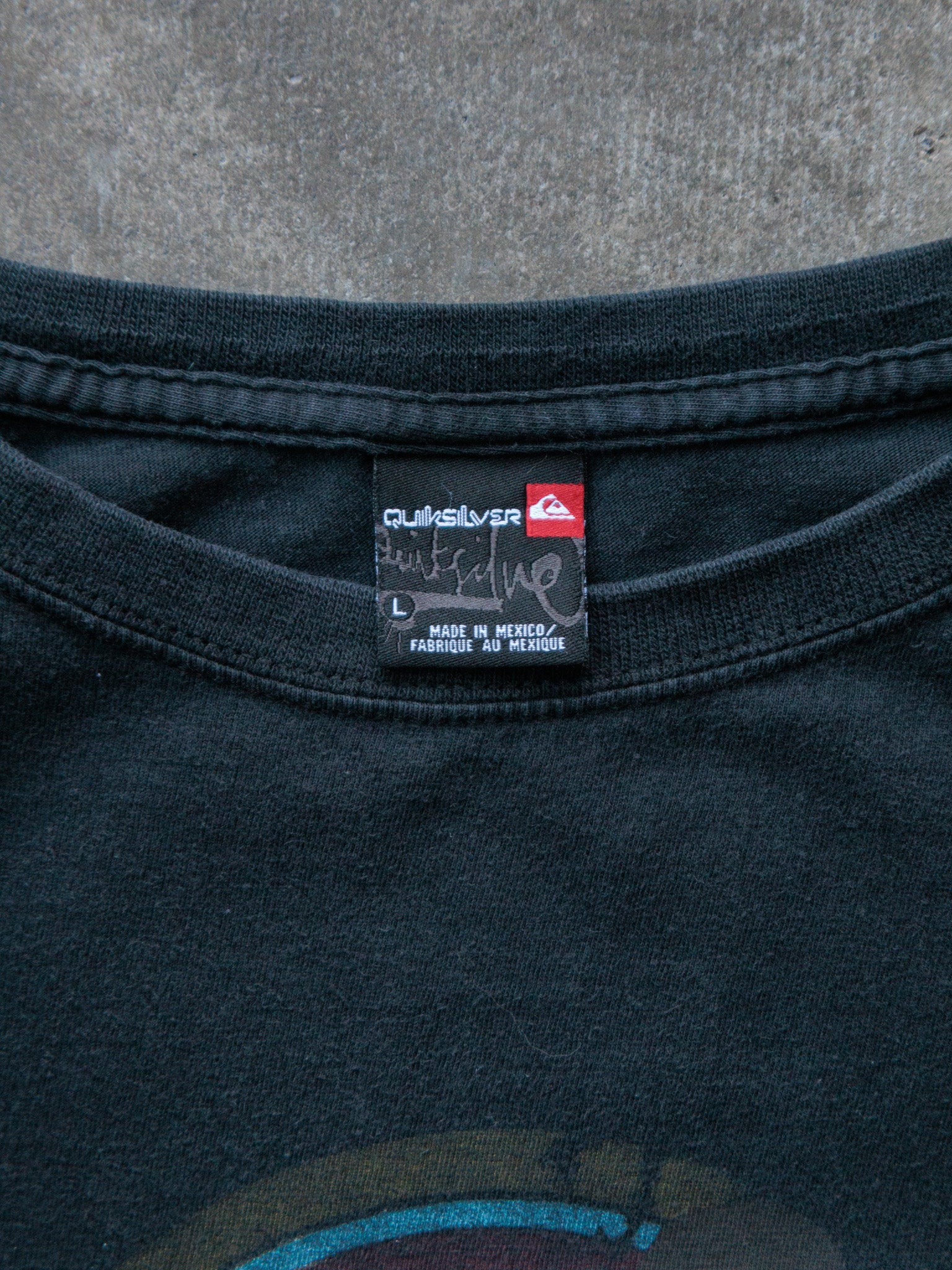 Vintage 00s Black Quiksilver Beetle Tee (L)