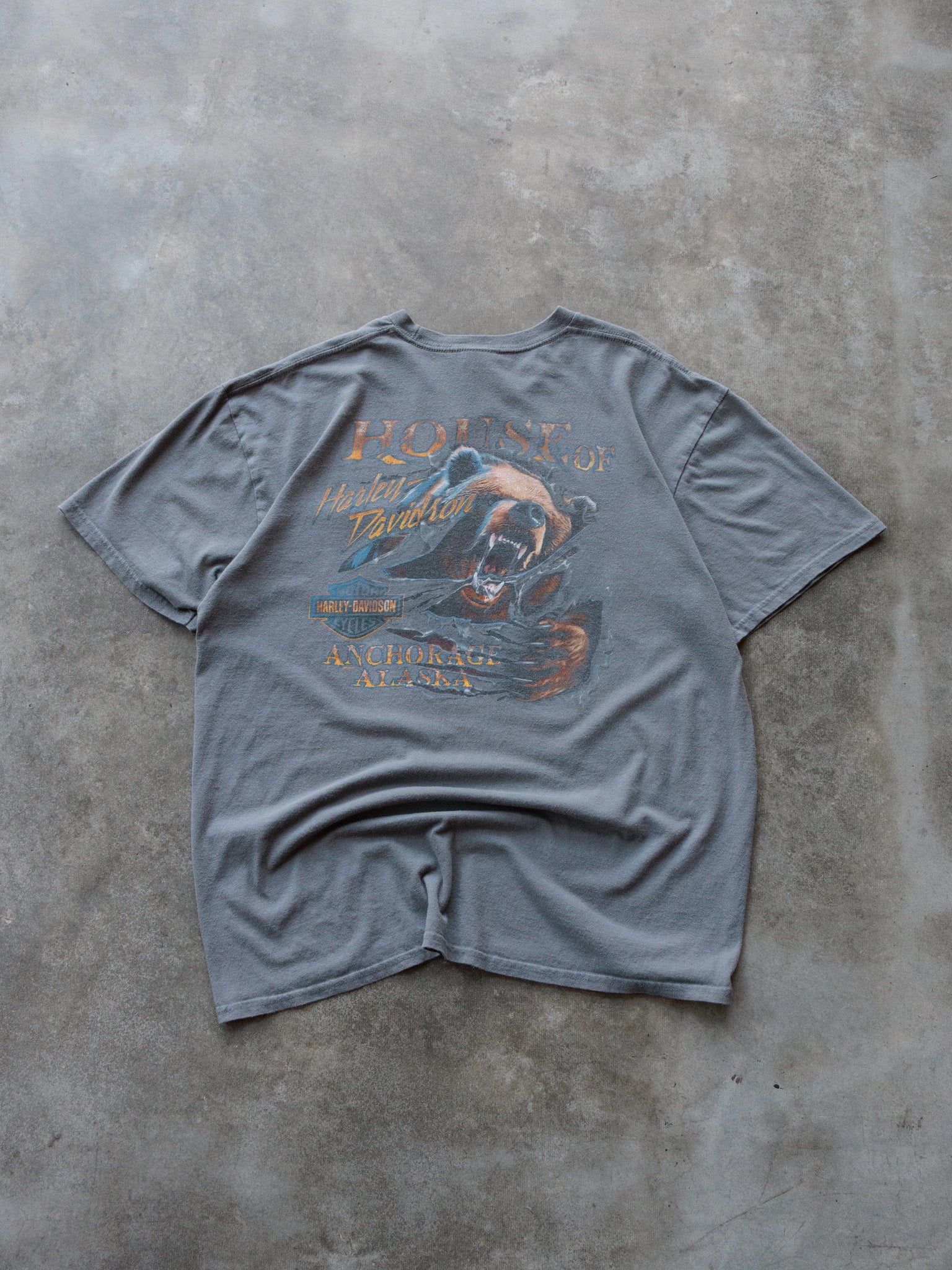 Vintage 00s Grey Harley-Davidson Anchorage Alaska Bear Tee (XL)