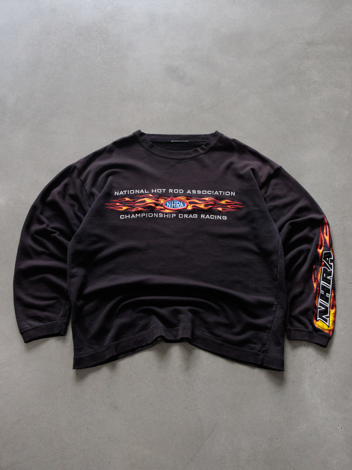 Vintage 90s Black NHRA Championship Drag Racing Sweatshirt (-)