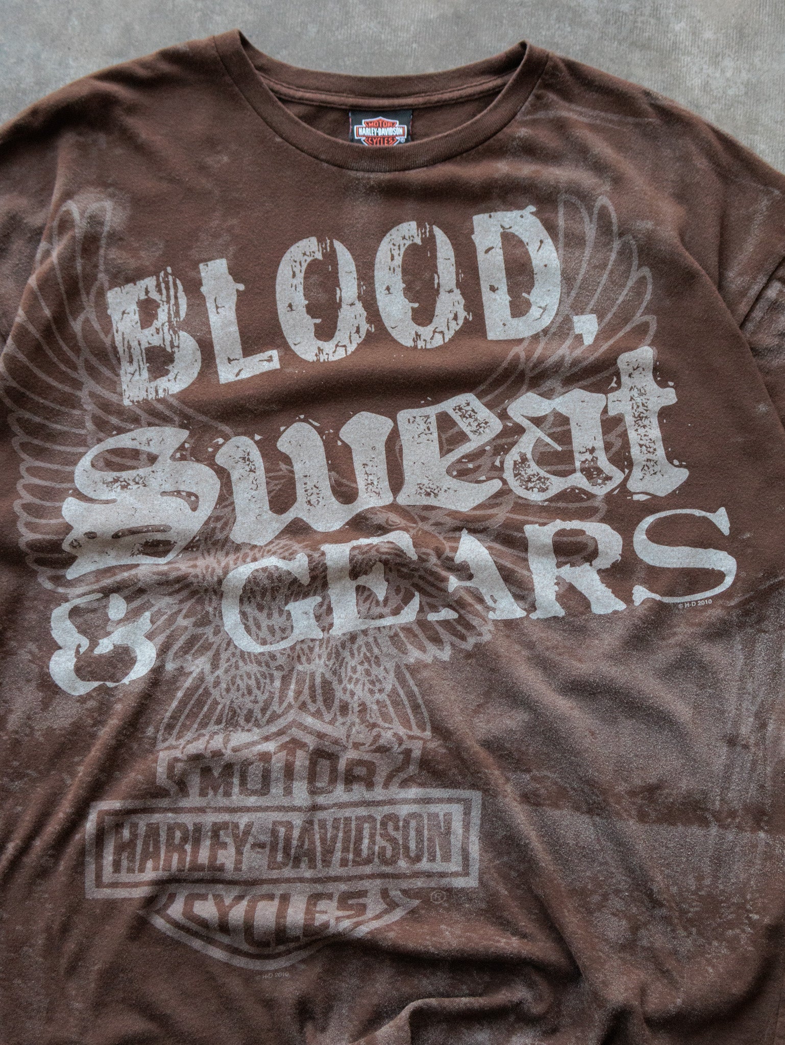 Vintage 2010 Brown Harley-Davidson Greenville South Carolina Tee (XL)