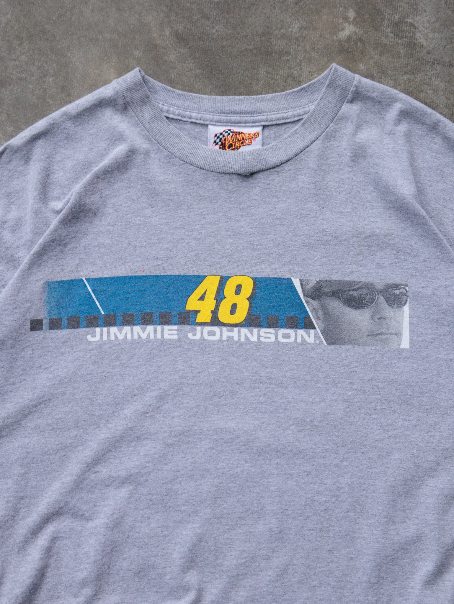 Vintage 00s Grey NASCAR Jimmie Johnson Tee (XL)