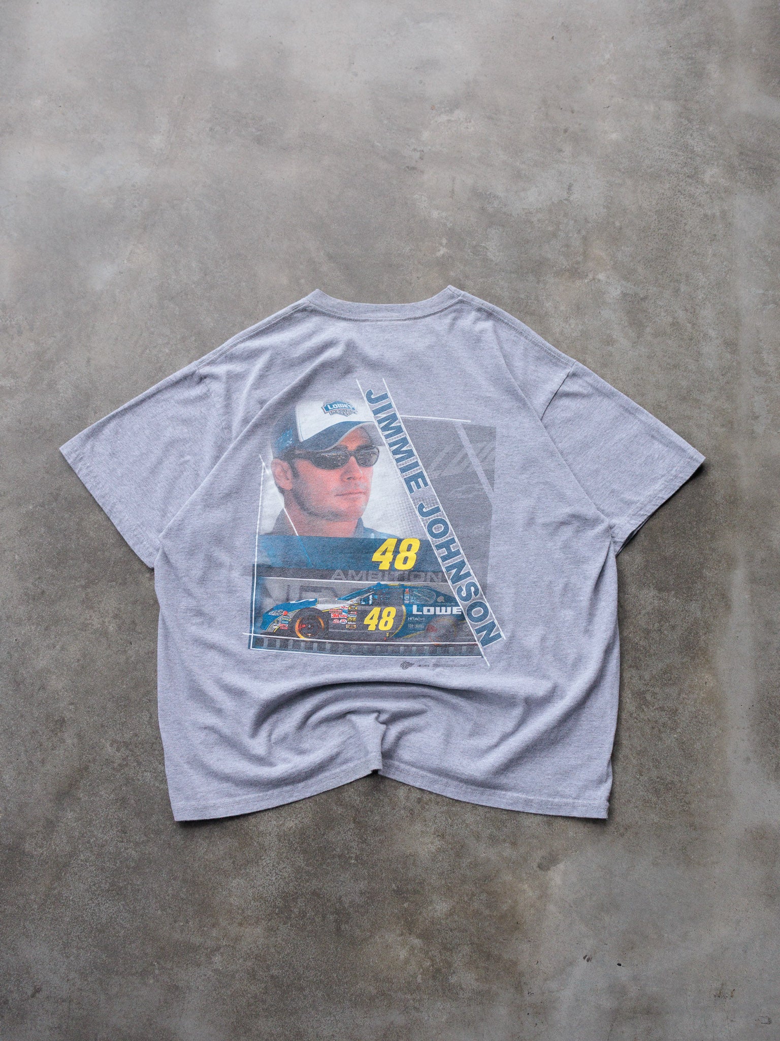 Vintage 00s Grey NASCAR Jimmie Johnson Tee (XL)