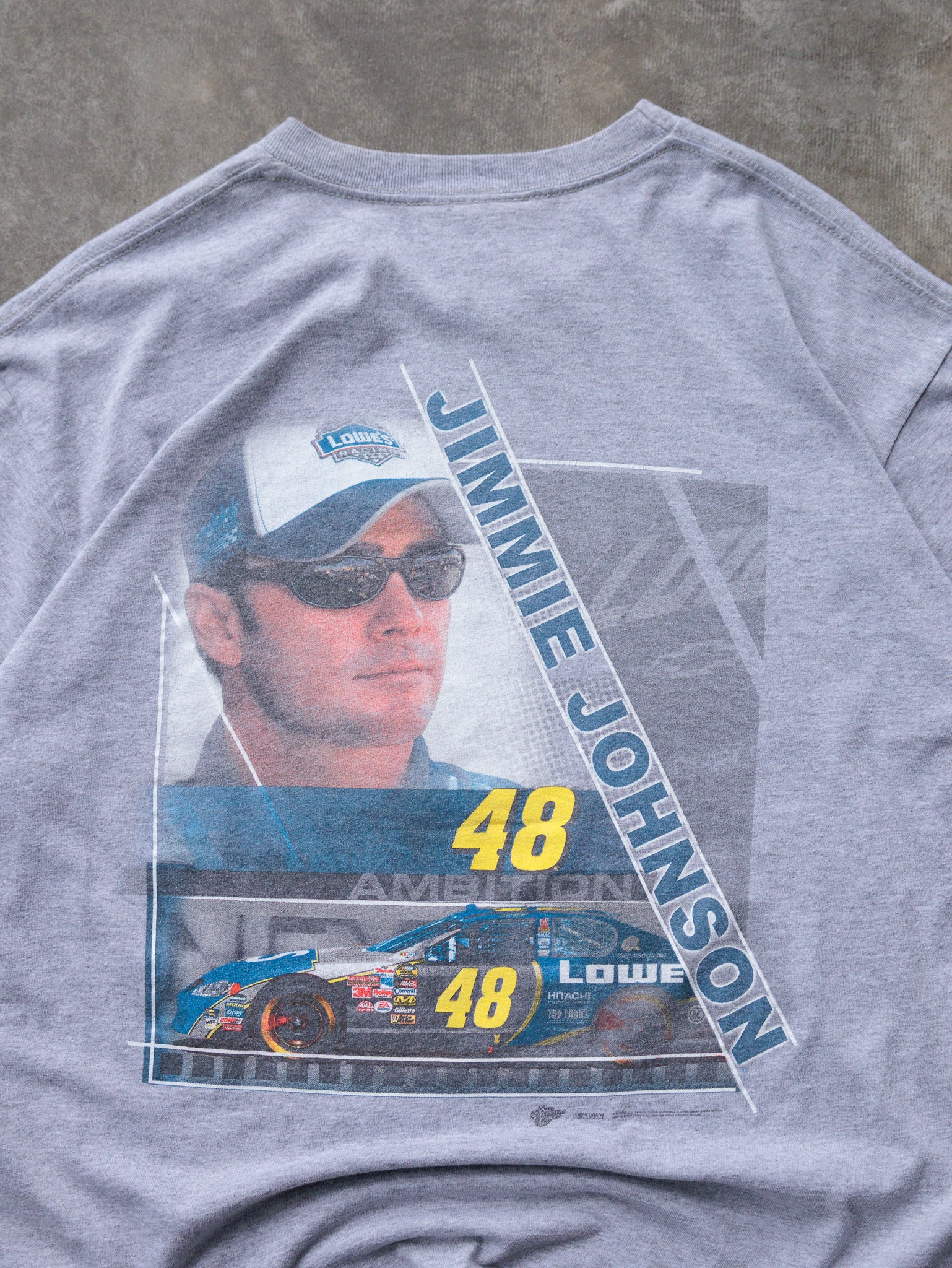 Vintage 00s Grey NASCAR Jimmie Johnson Tee (XL)