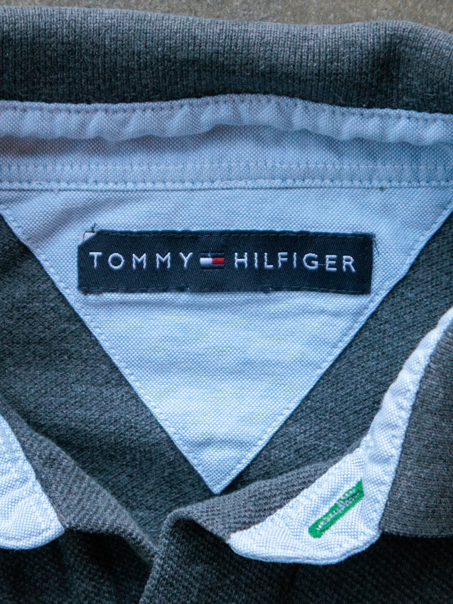 Vintage Green Tommy Hilfiger Long Sleeve Polo Shirt (-)