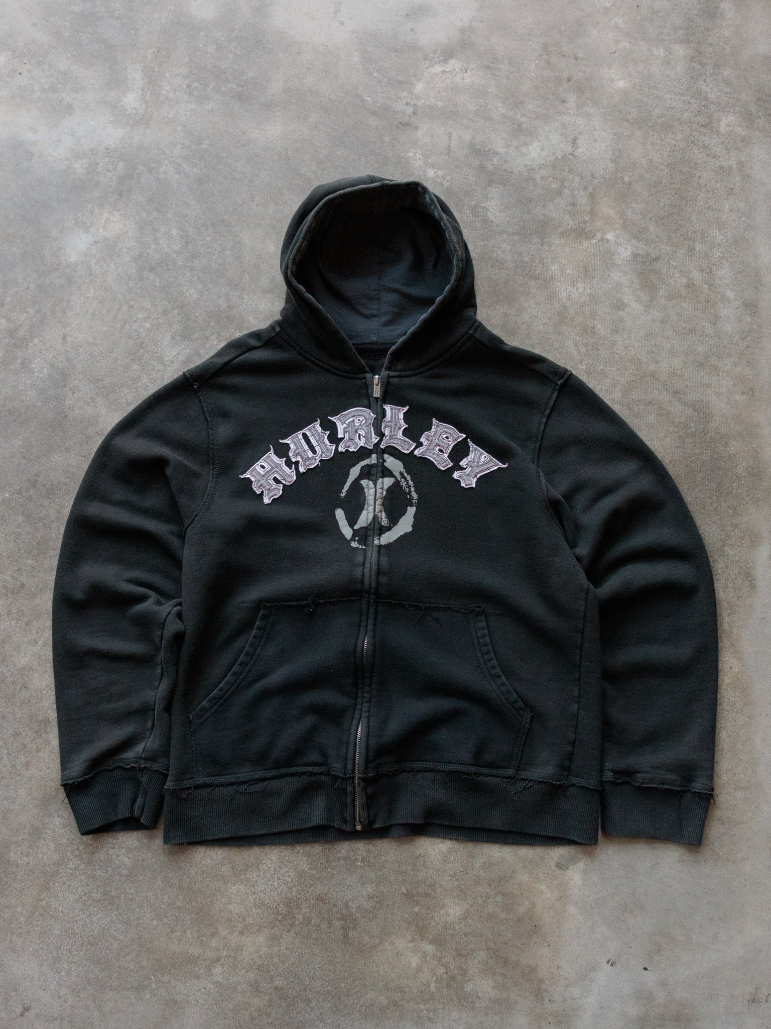 Vintage Black Hurley Full Zip Hoodie (XL)