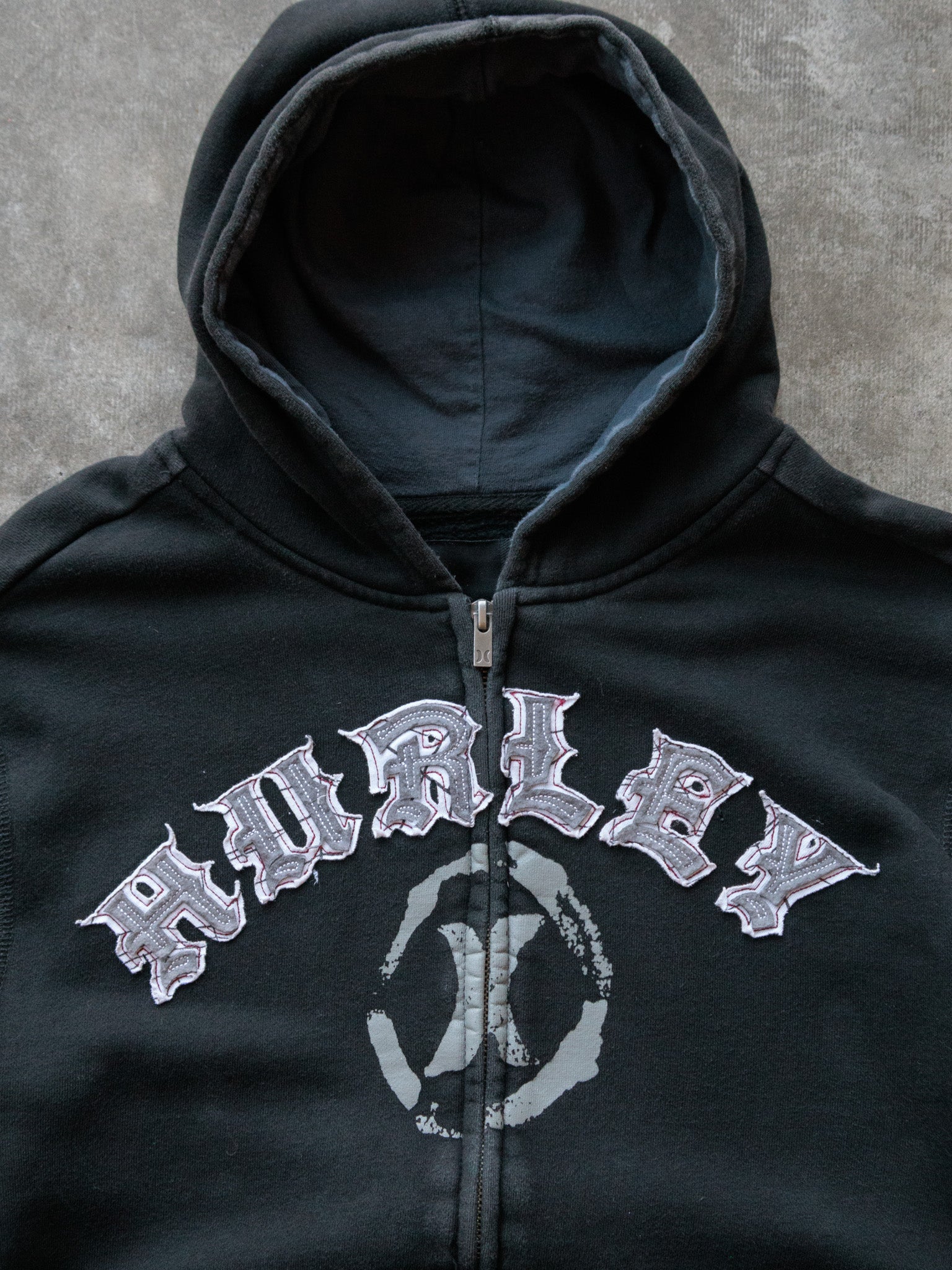 Vintage Black Hurley Full Zip Hoodie (XL)