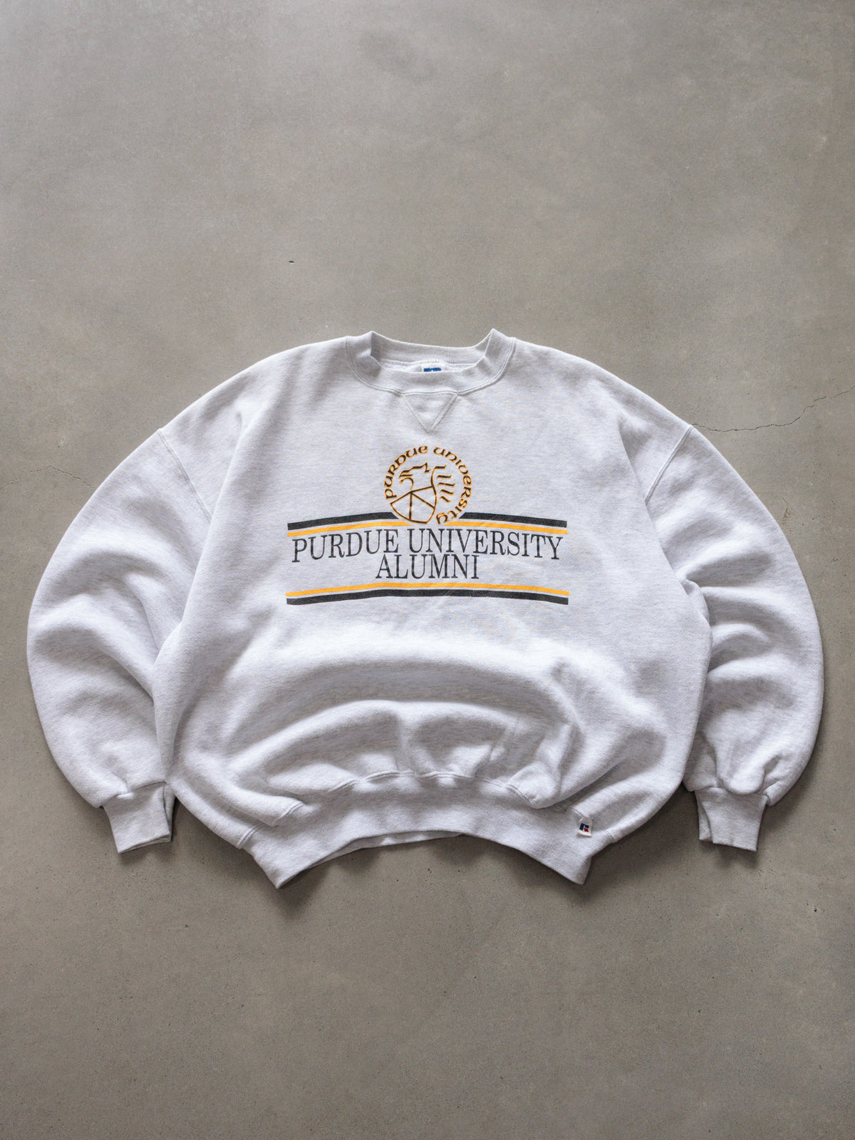 Vintage 90s Grey Russell Athletic Purdue University Alumni Sweatshirt (2XL)