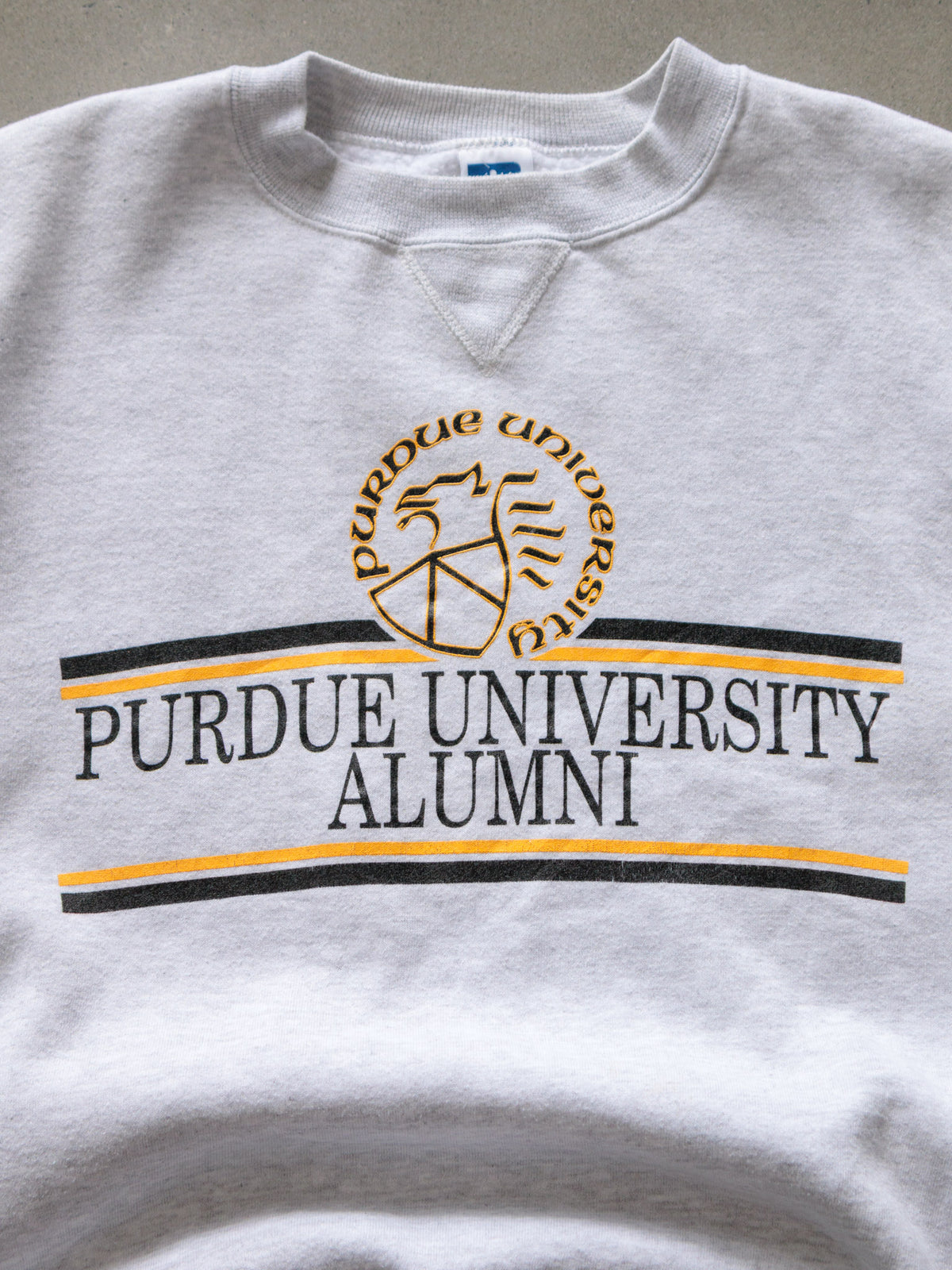 Vintage 90s Grey Russell Athletic Purdue University Alumni Sweatshirt (2XL)