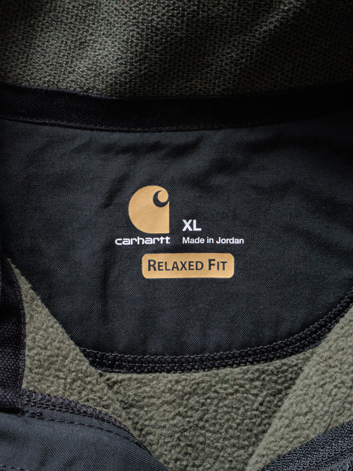 Vintage Green Carhartt Colourblock Fleece Quarter Zip (XL)