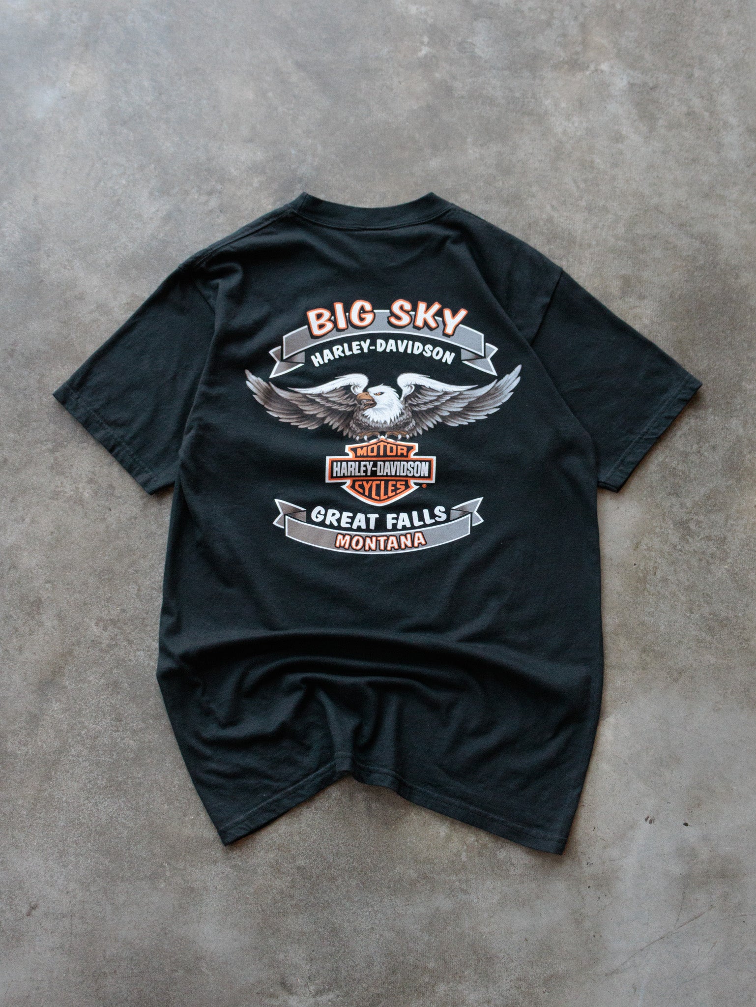 Vintage 2003 Black Harley-Davidson Great Falls Montana Tee (M)