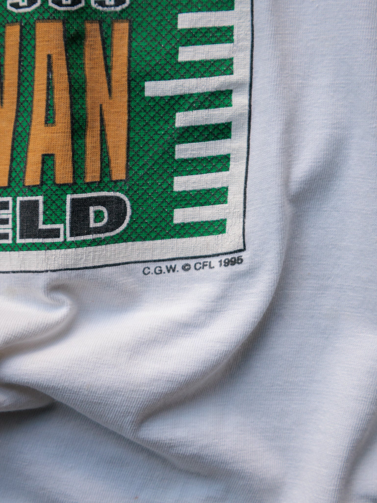 Vintage 1995 White Grey Cup Saskatchewan Tee (-)