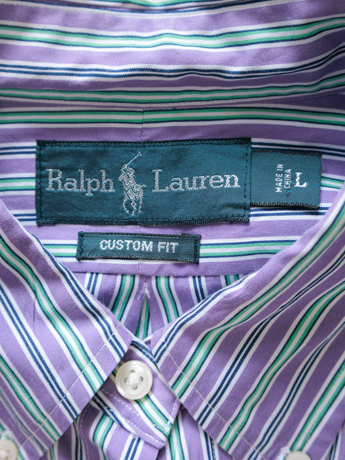 Vintage 00s Purple Striped Ralph Lauren Shirt (L)
