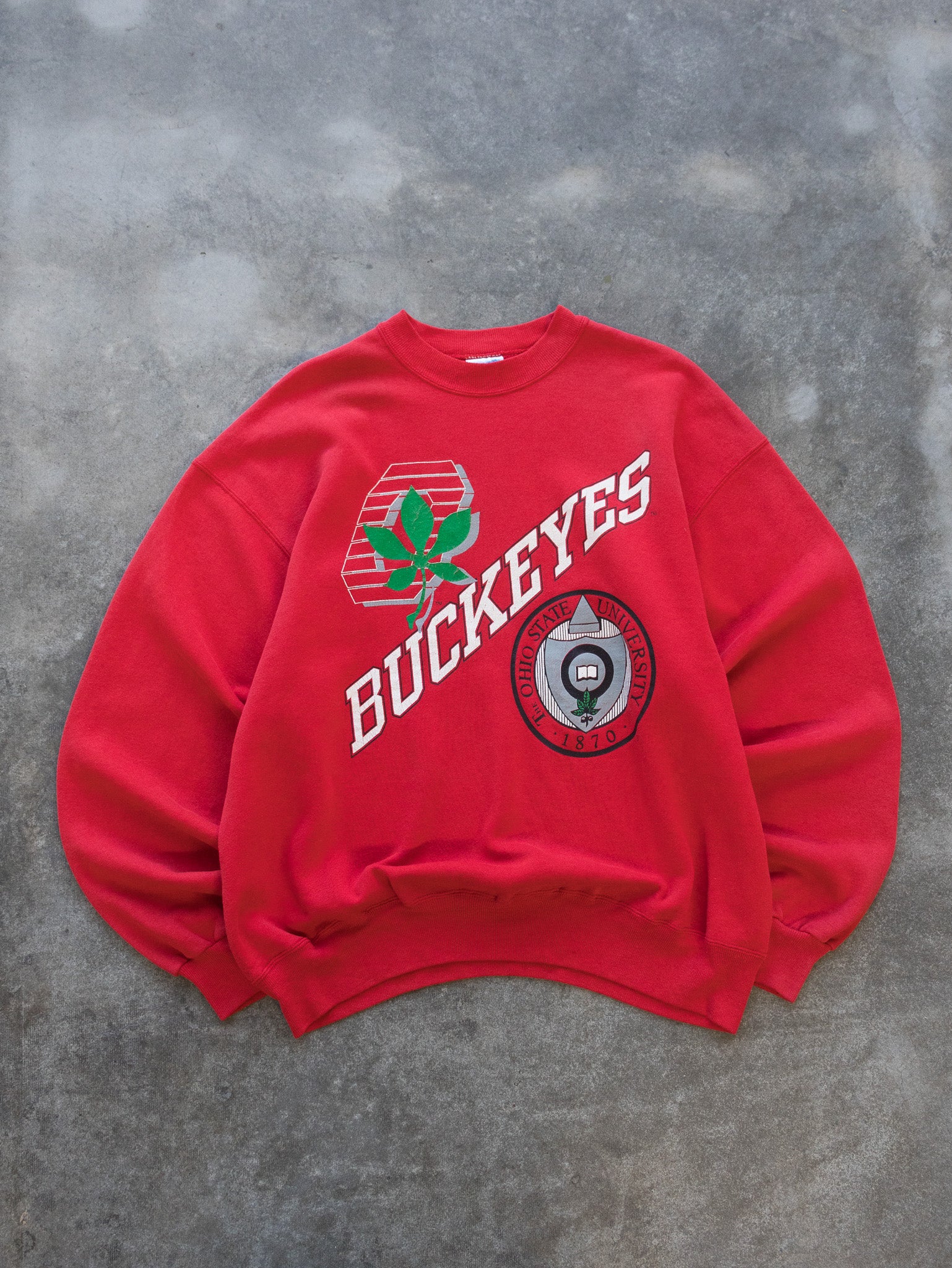 Vintage Red Ohio State Buckeyes Sweatshirt (XL)
