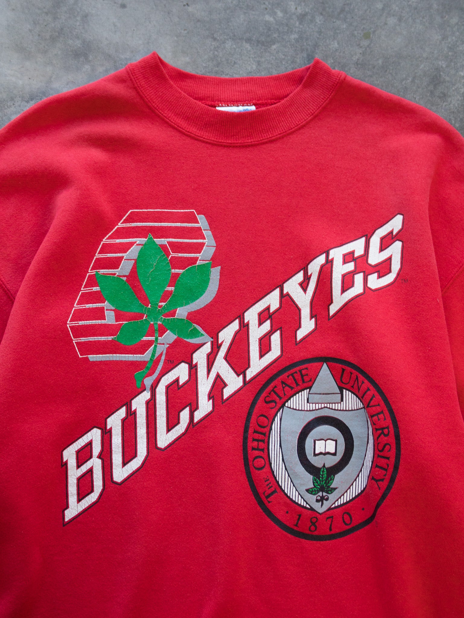 Vintage Red Ohio State Buckeyes Sweatshirt (XL)