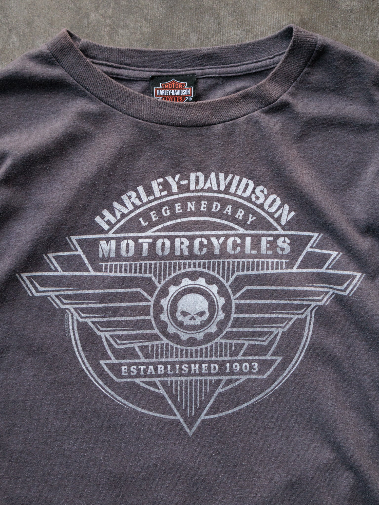 Vintage Grey Harley-Davidson Pittsfield Massachusetts Long Sleeve Tee (M)