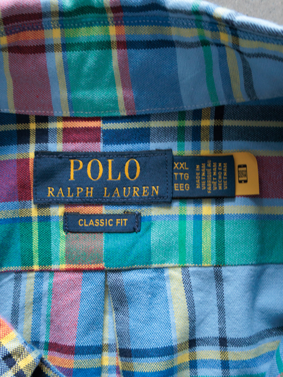 Vintage 00s Blue Plaid Polo Ralph Lauren Shirt (2XL)
