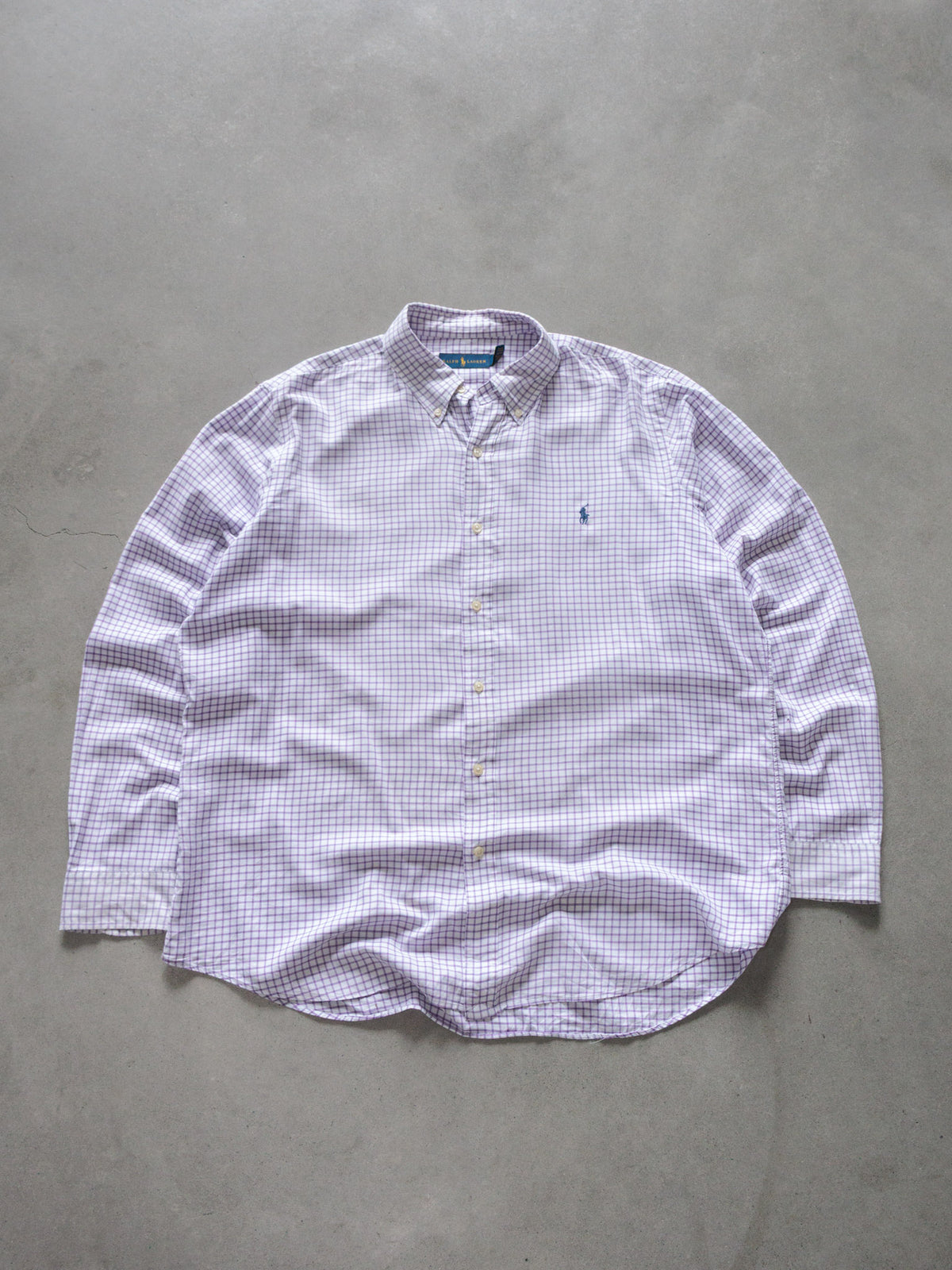 Vintage White Tattersall Ralph Lauren Shirt (XL)