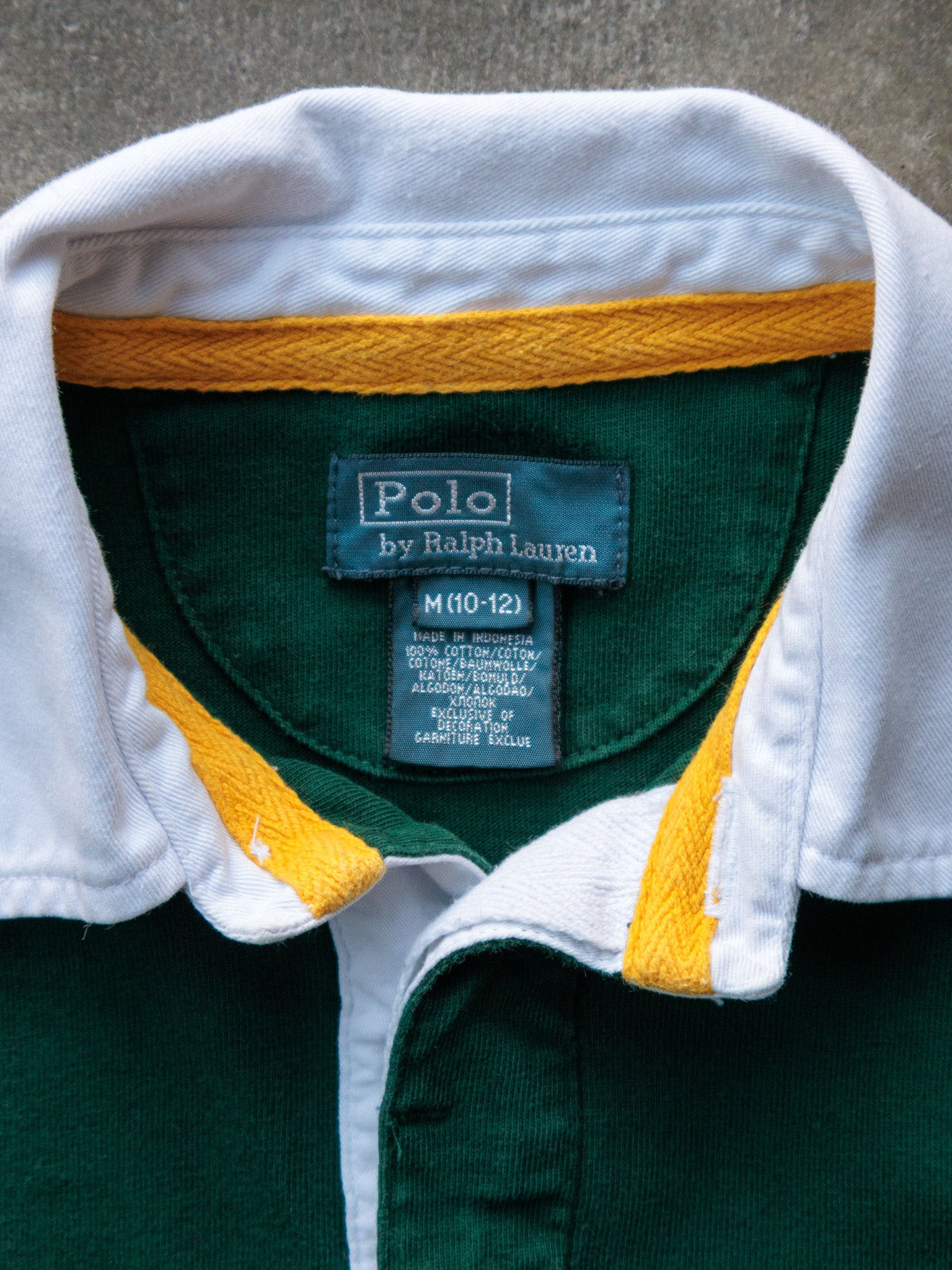 Vintage 90s Green Polo Ralph Lauren Rugby Shirt (10-12Y)