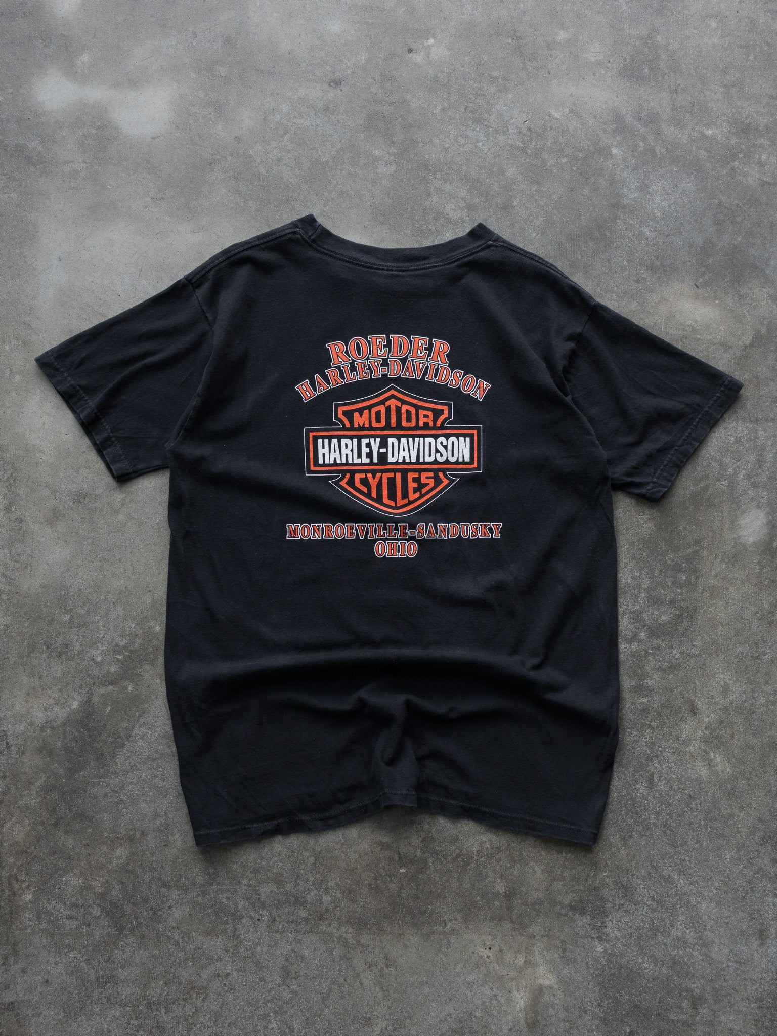 Vintage 2000 Black Harley-Davidson Roeder Ohio Tee (L)