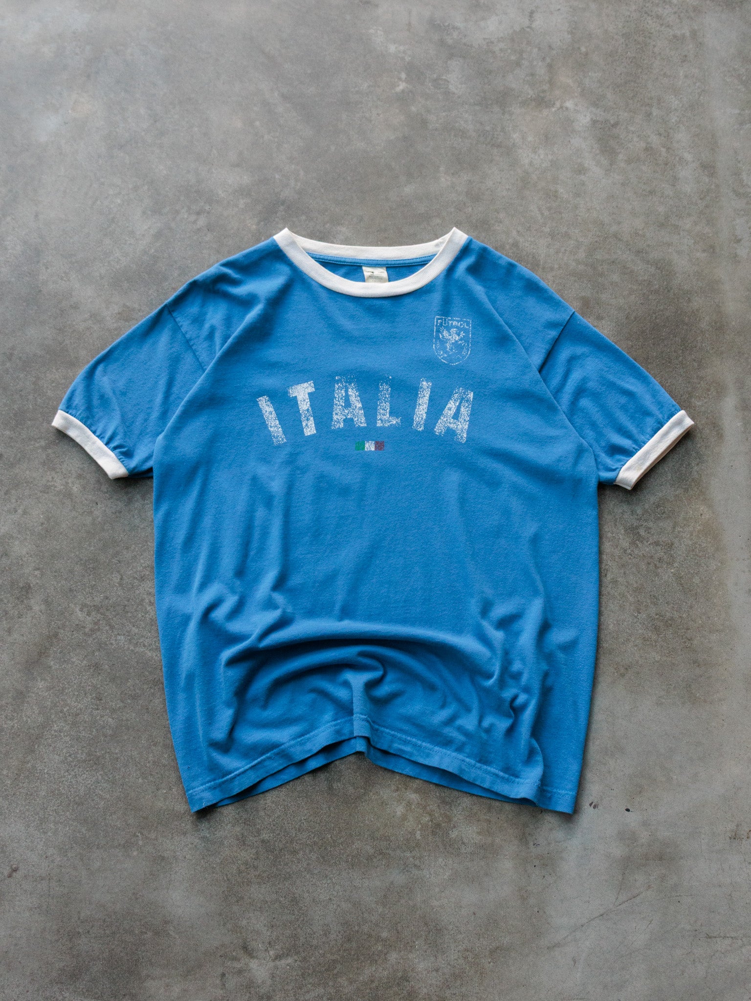 Vintage Blue Italia Ringer Tee (XL)
