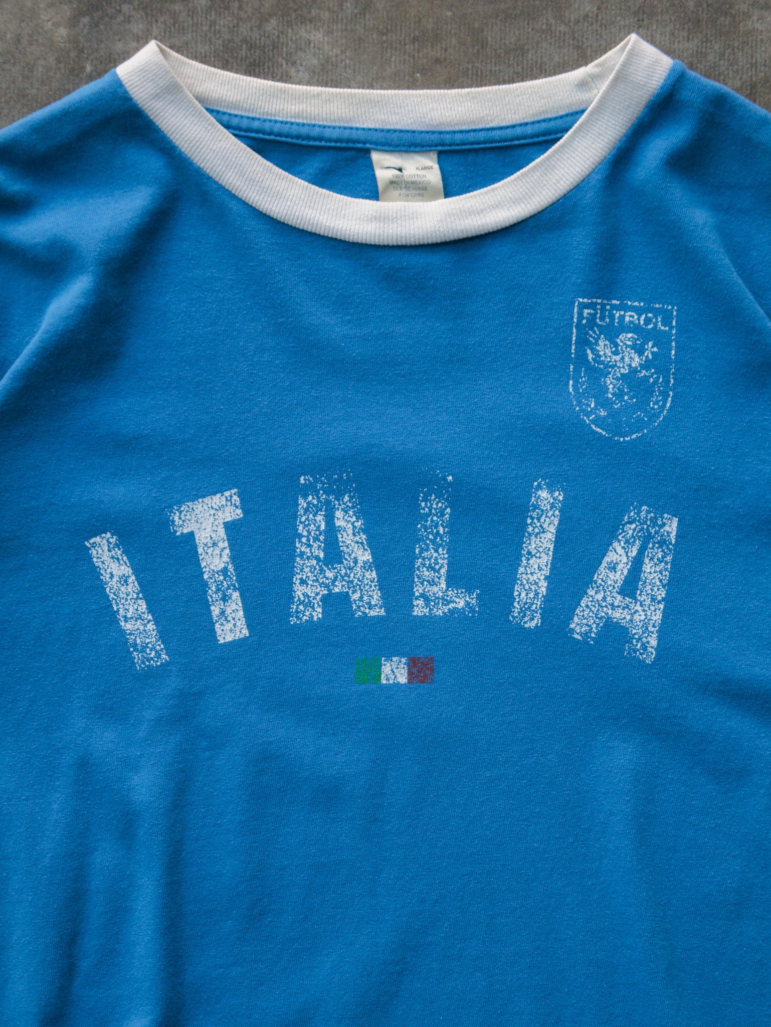 Vintage Blue Italia Ringer Tee (XL)