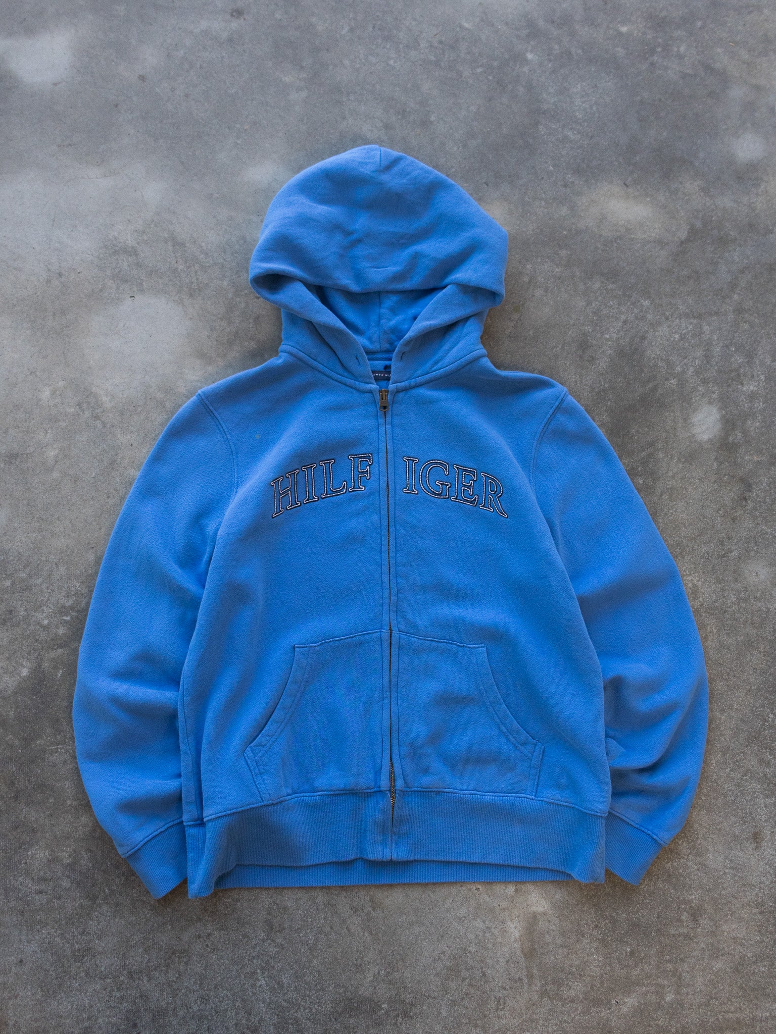 Vintage Blue Tommy Hilfiger Zip Hoodie (S)