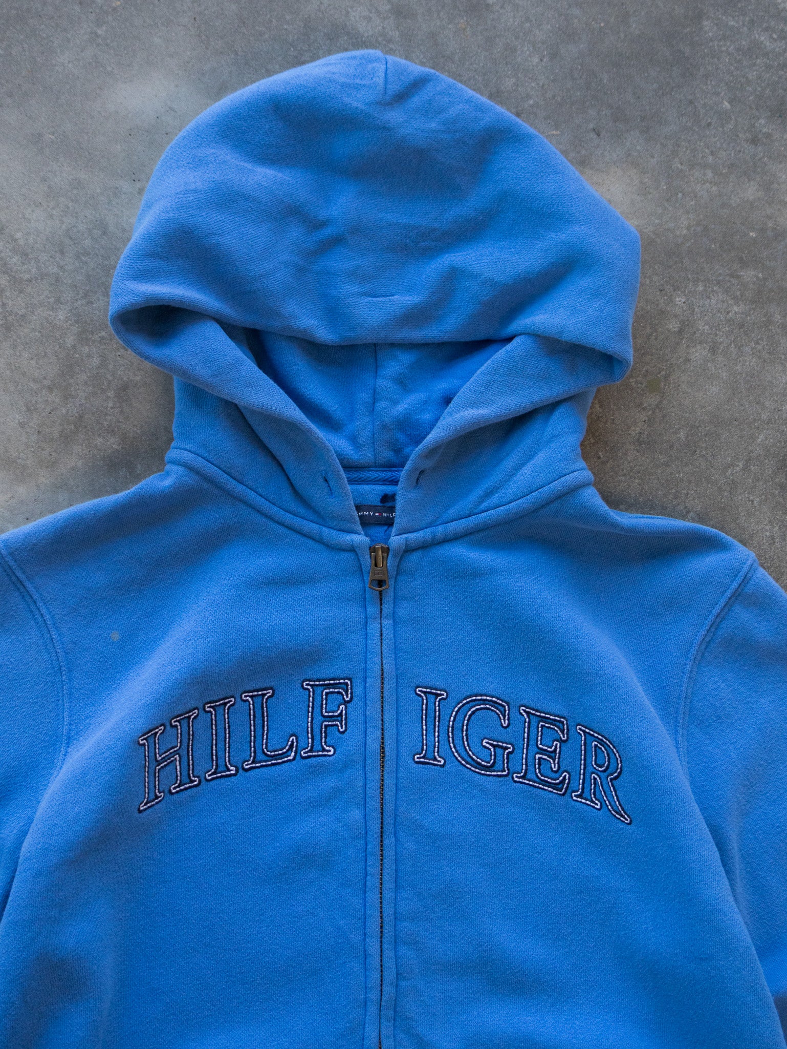 Vintage Blue Tommy Hilfiger Zip Hoodie (S)