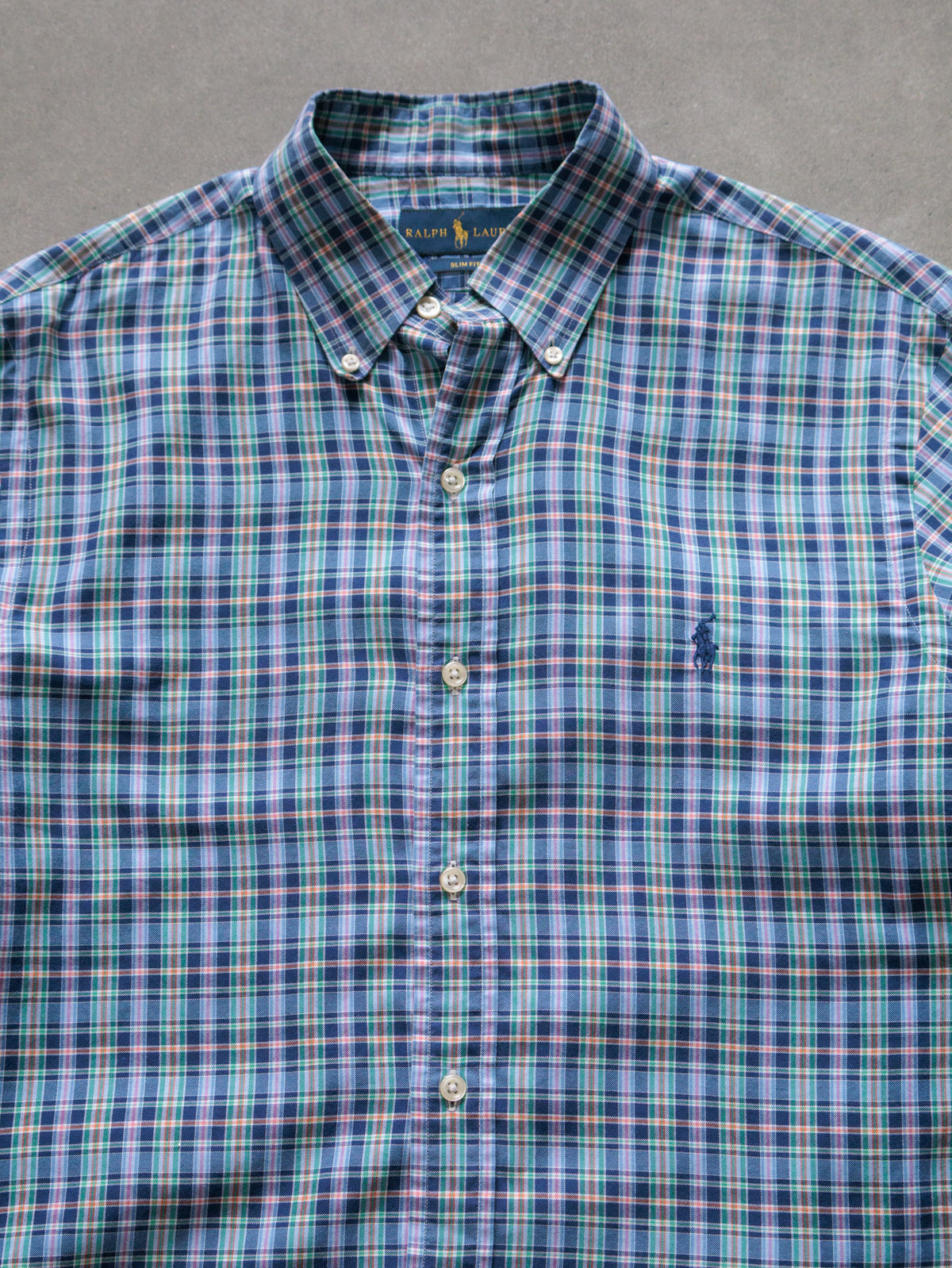 Vintage Blue Plaid Ralph Lauren Shirt (M)