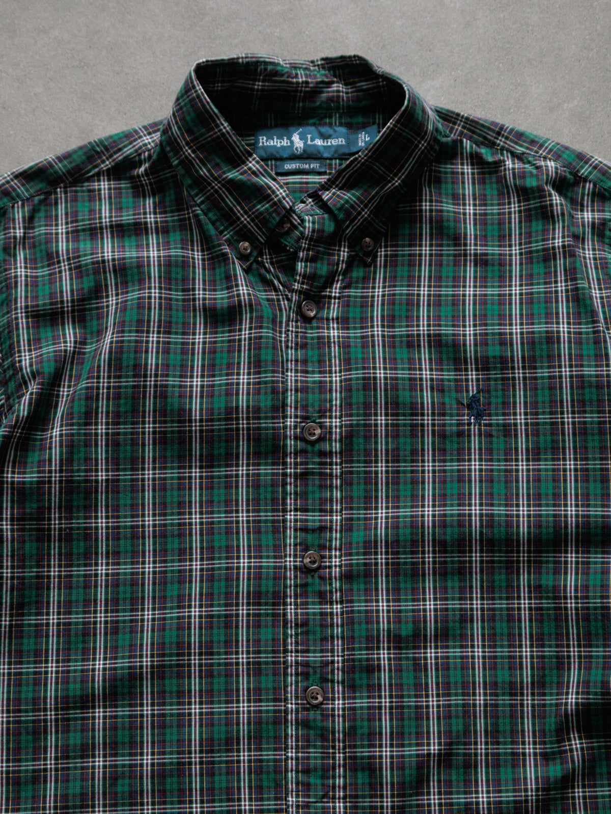 Vintage Green Plaid Ralph Lauren Shirt (L)