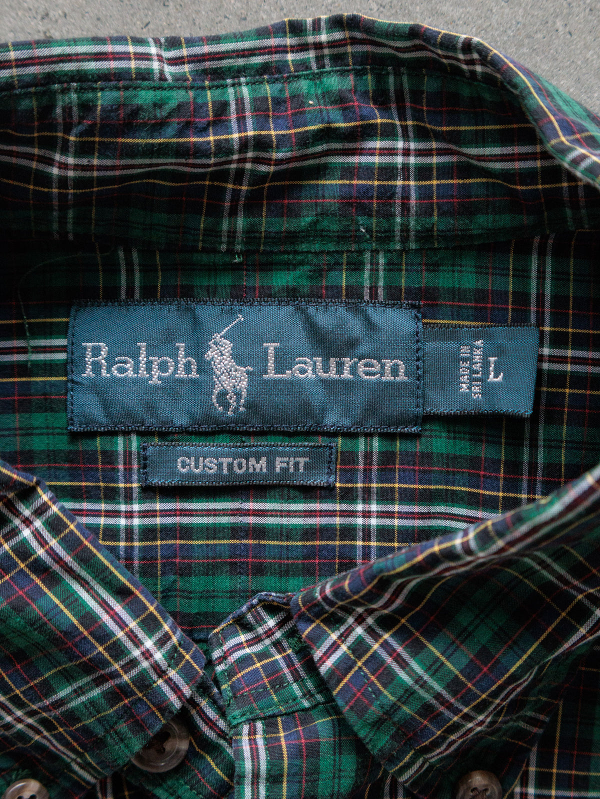 Vintage Green Plaid Ralph Lauren Shirt (L)