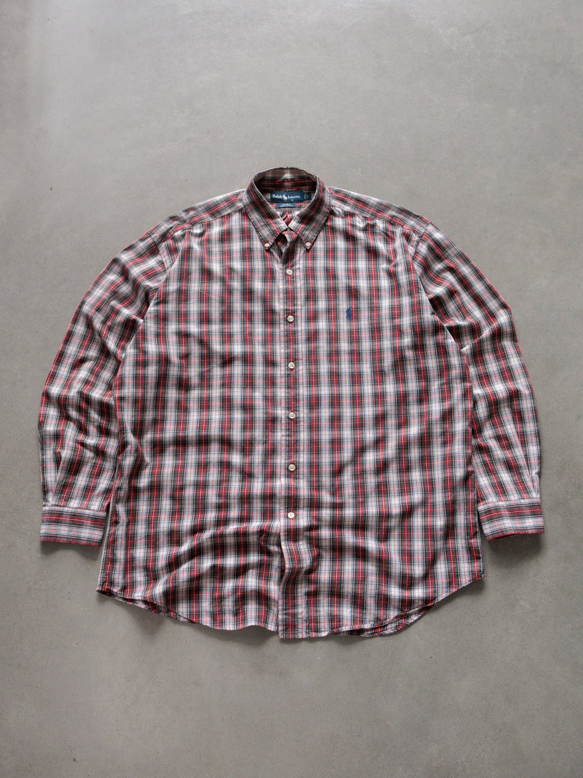 Vintage Red Plaid Ralph Lauren Shirt (L)