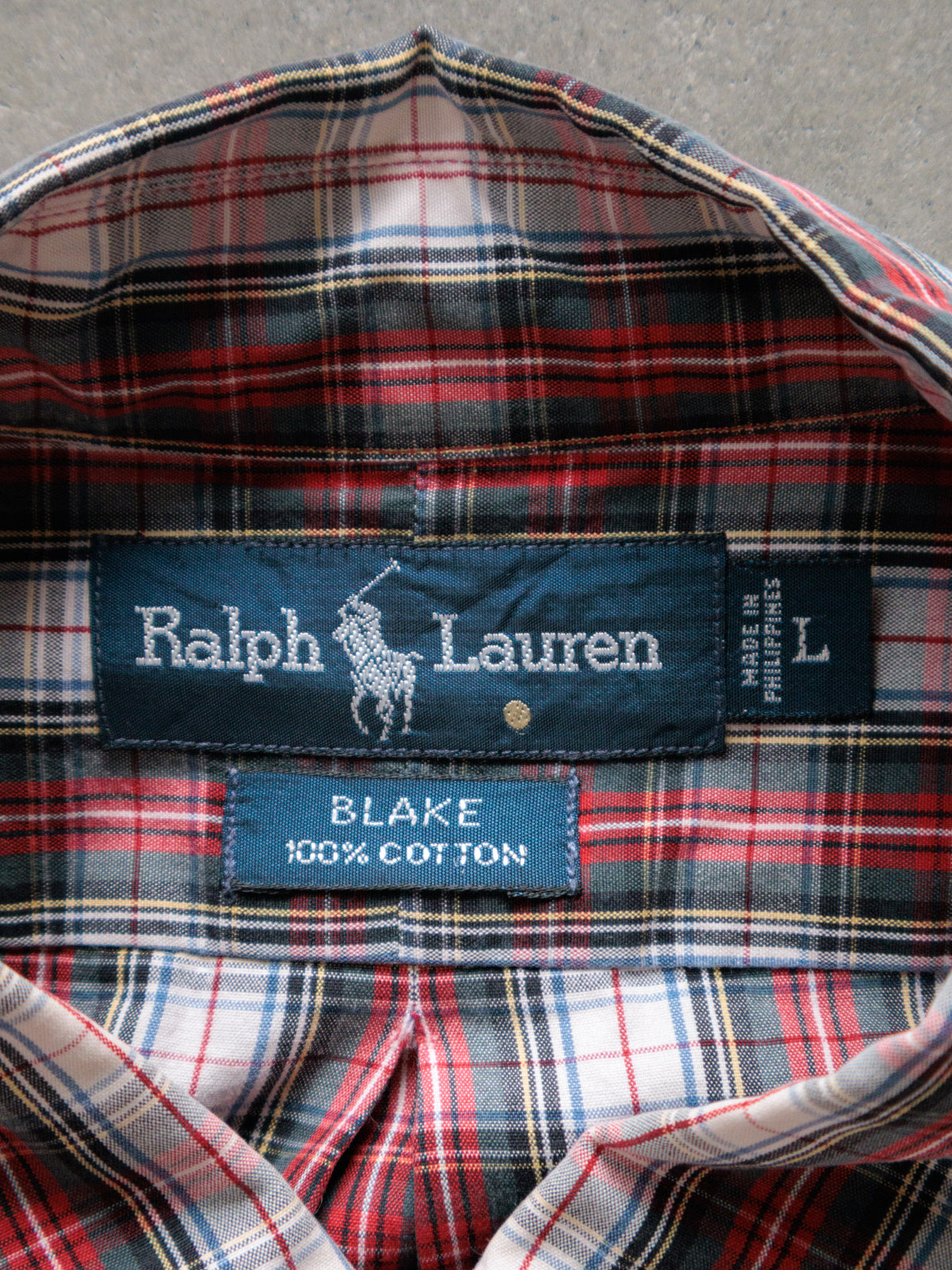 Vintage Red Plaid Ralph Lauren Shirt (L)