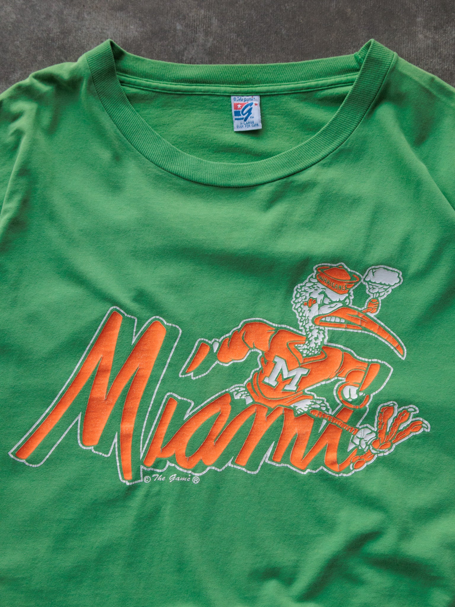 Vintage 90s Green Miami Hurricanes Tee (XL)