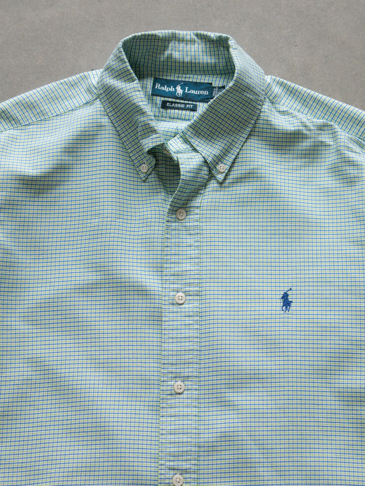 Vintage Green Tattersall Ralph Lauren Shirt (L)
