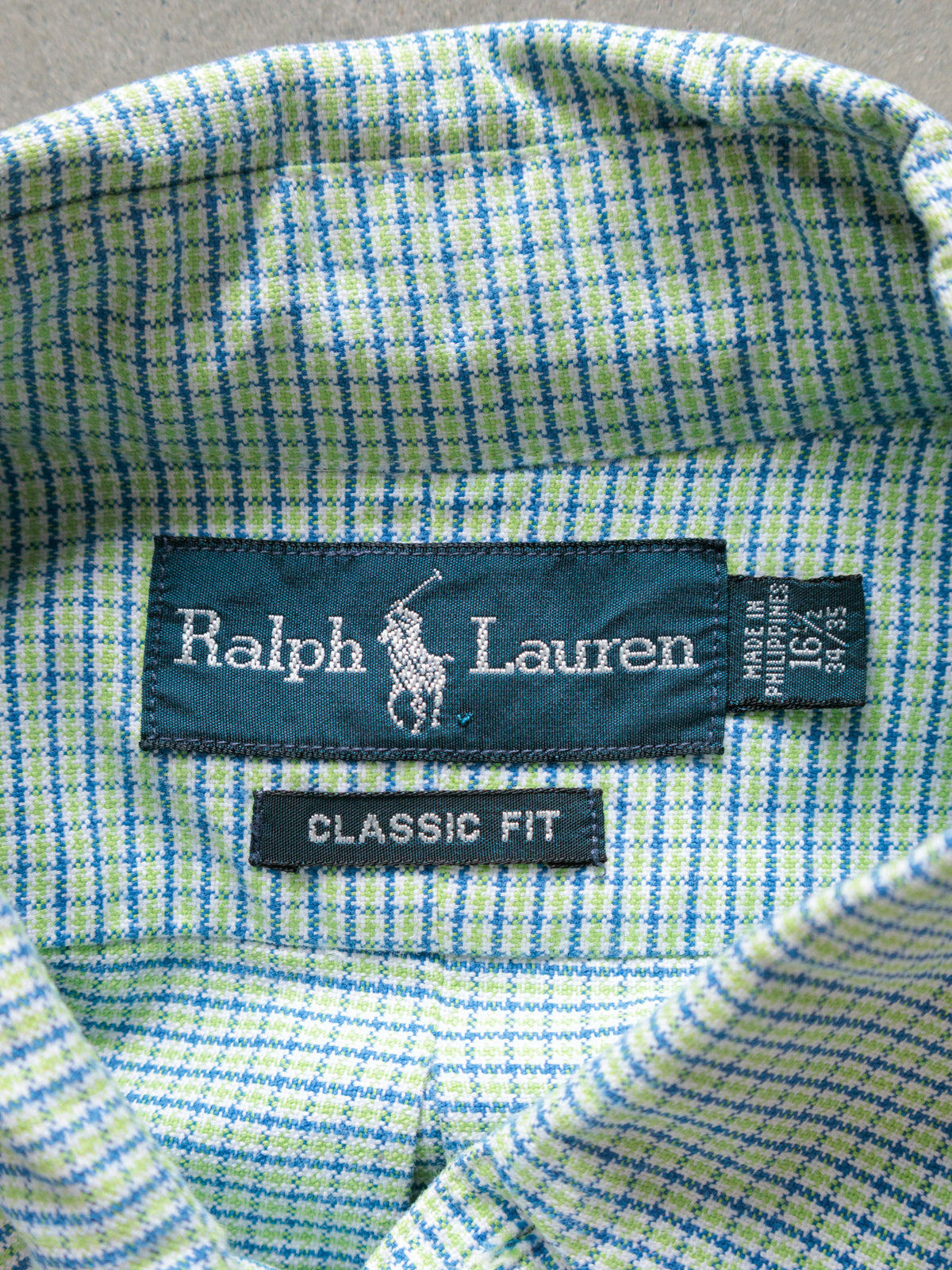 Vintage Green Tattersall Ralph Lauren Shirt (L)