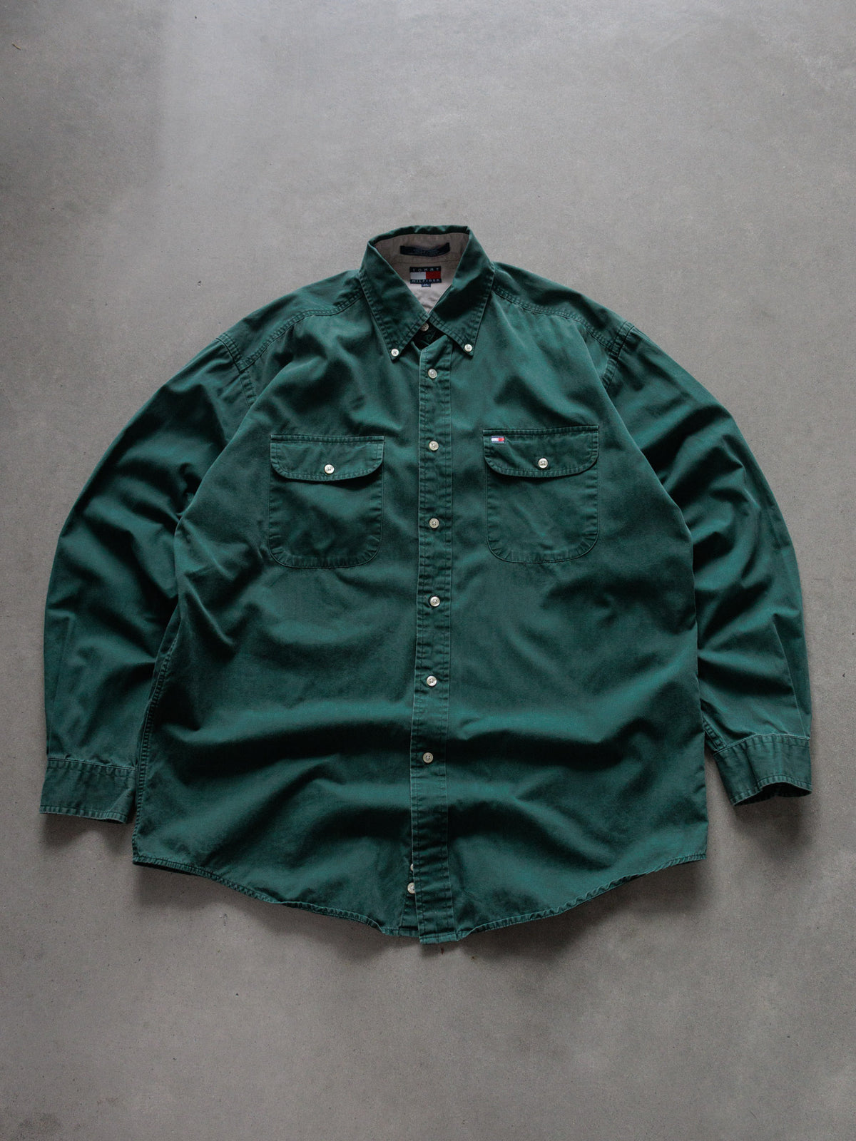 Vintage 90s Green Tommy Hilfiger Shirt (M)