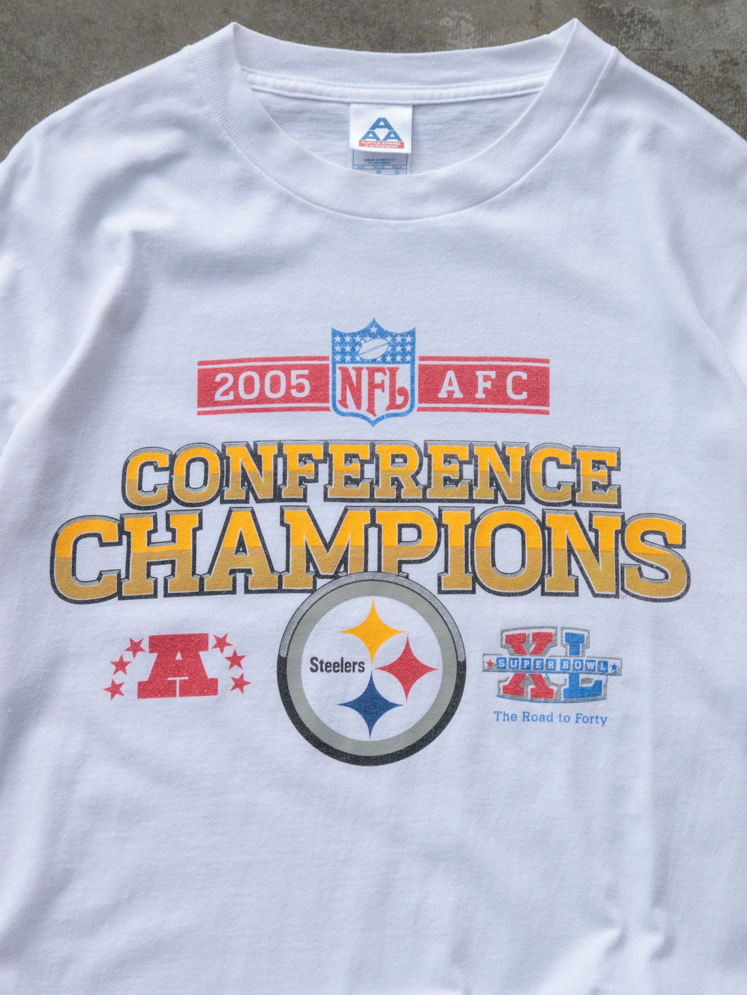 Vintage 2005 Pittsburgh Steelers AFC Conference Champs Tee (L)