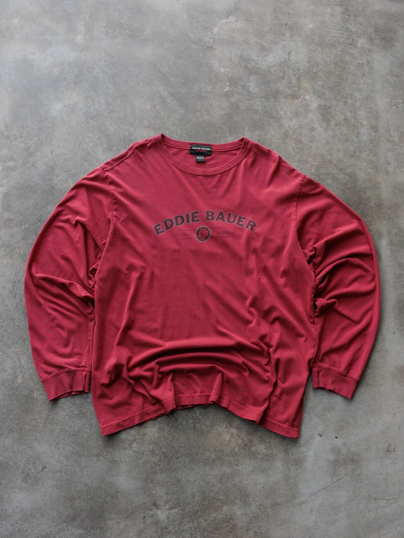 Vintage 90s Red Eddie Bauer Sport Long Sleeve Tee (L)