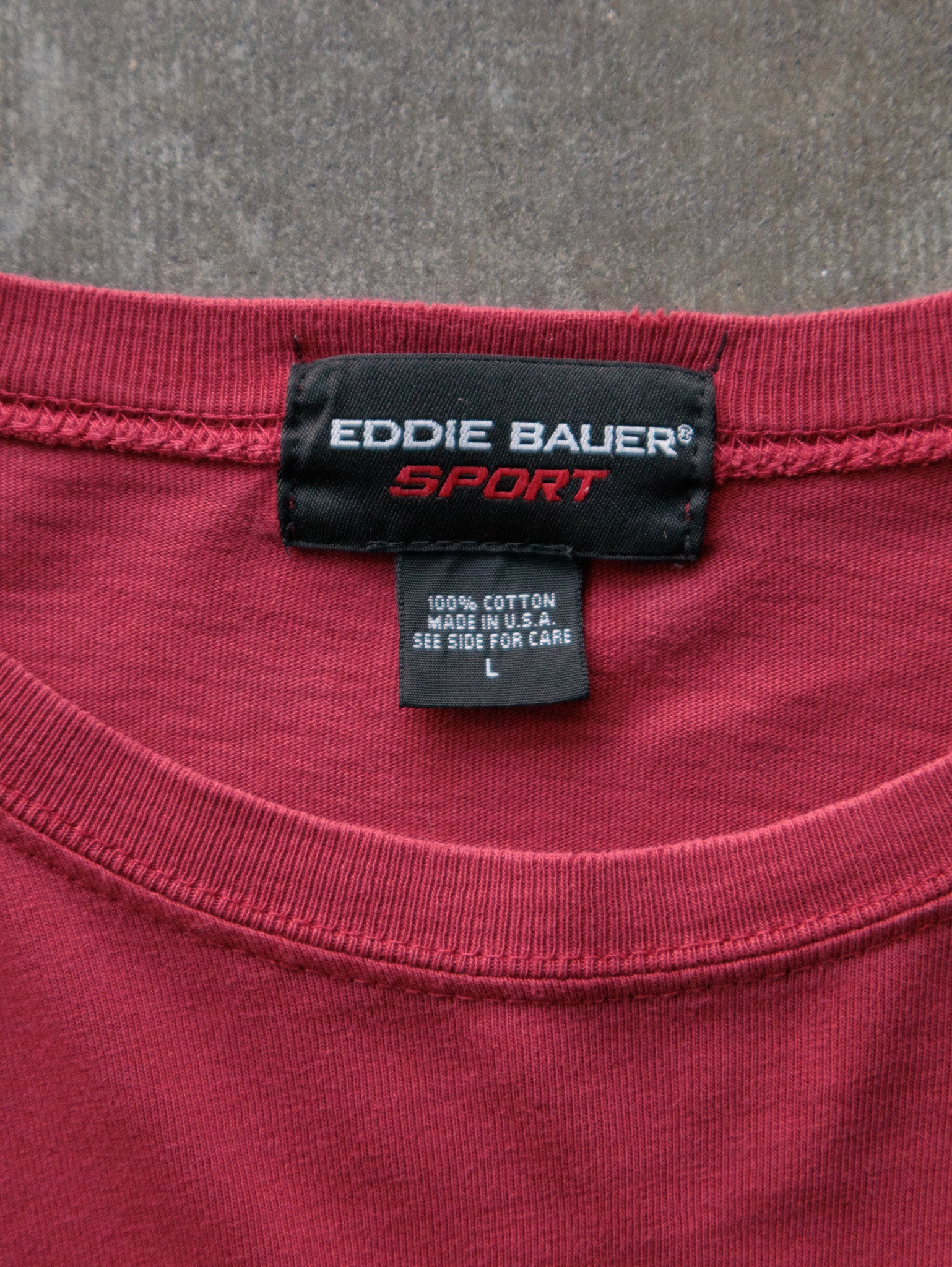 Vintage 90s Red Eddie Bauer Sport Long Sleeve Tee (L)