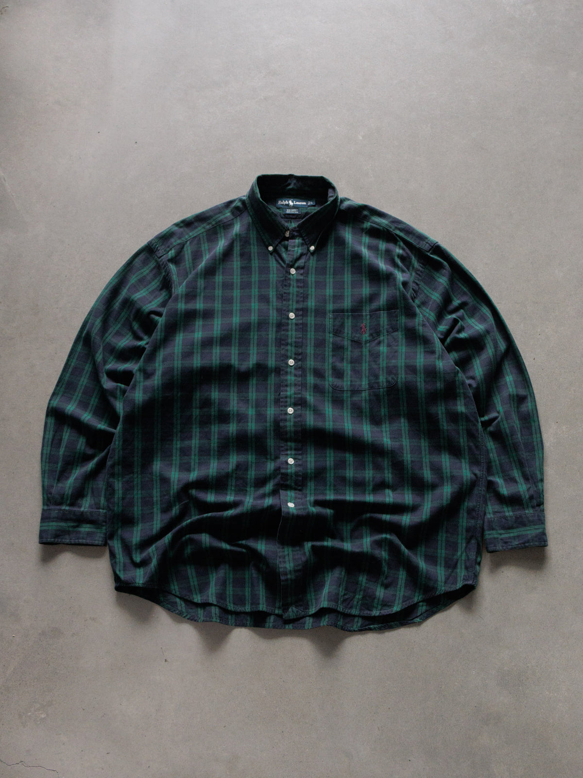 Vintage Green Plaid Ralph Lauren Shirt (L)