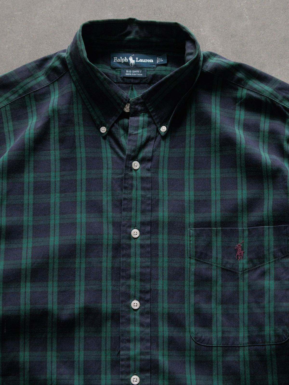 Vintage Green Plaid Ralph Lauren Shirt (L)