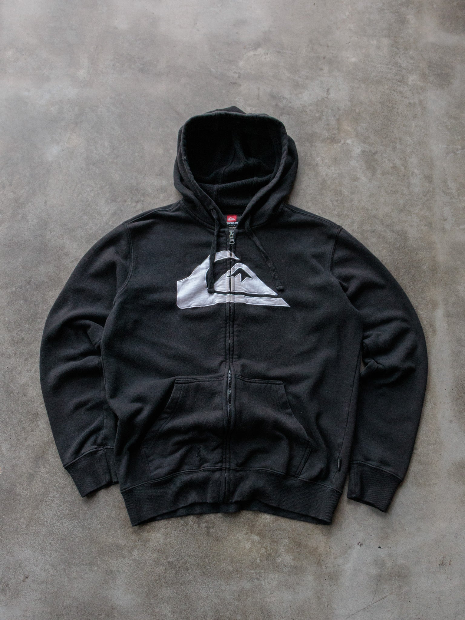 Vintage 00s Black Quiksilver Full Zip Hoodie (M)