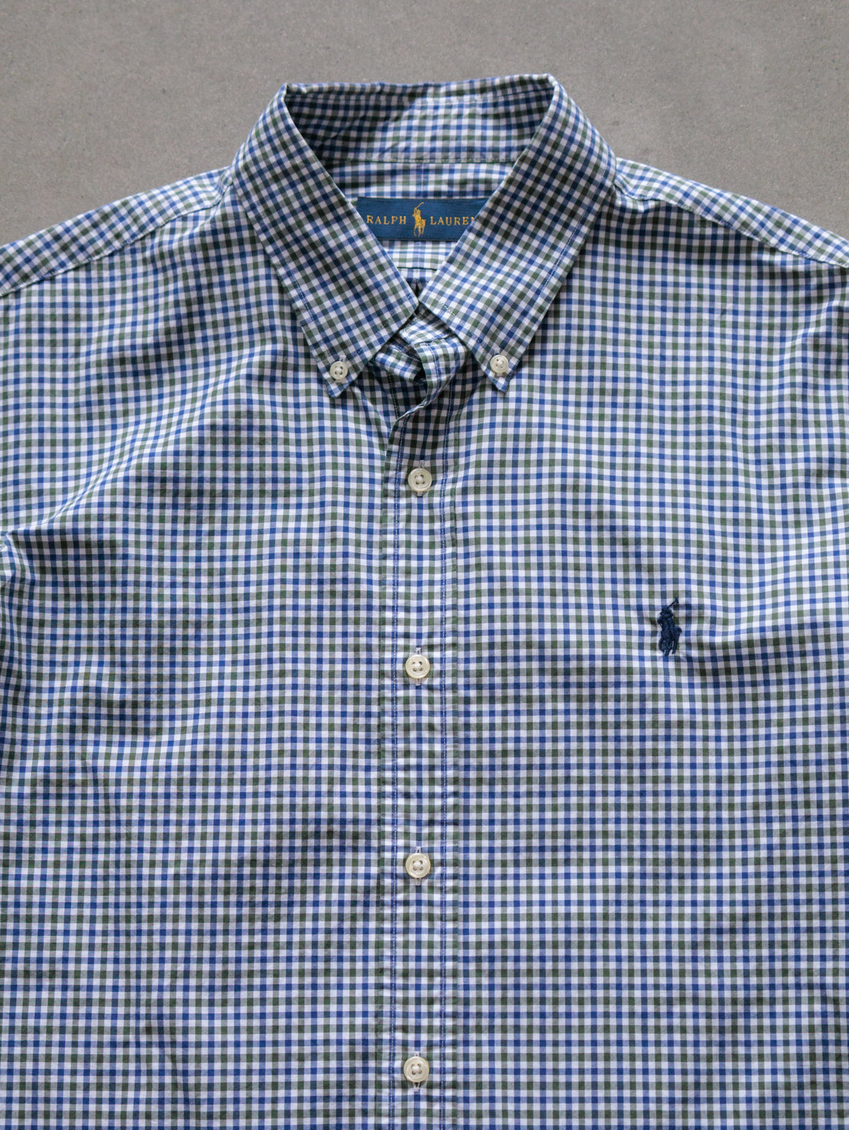 Vintage Blue Gingham Ralph Lauren Shirt (L)
