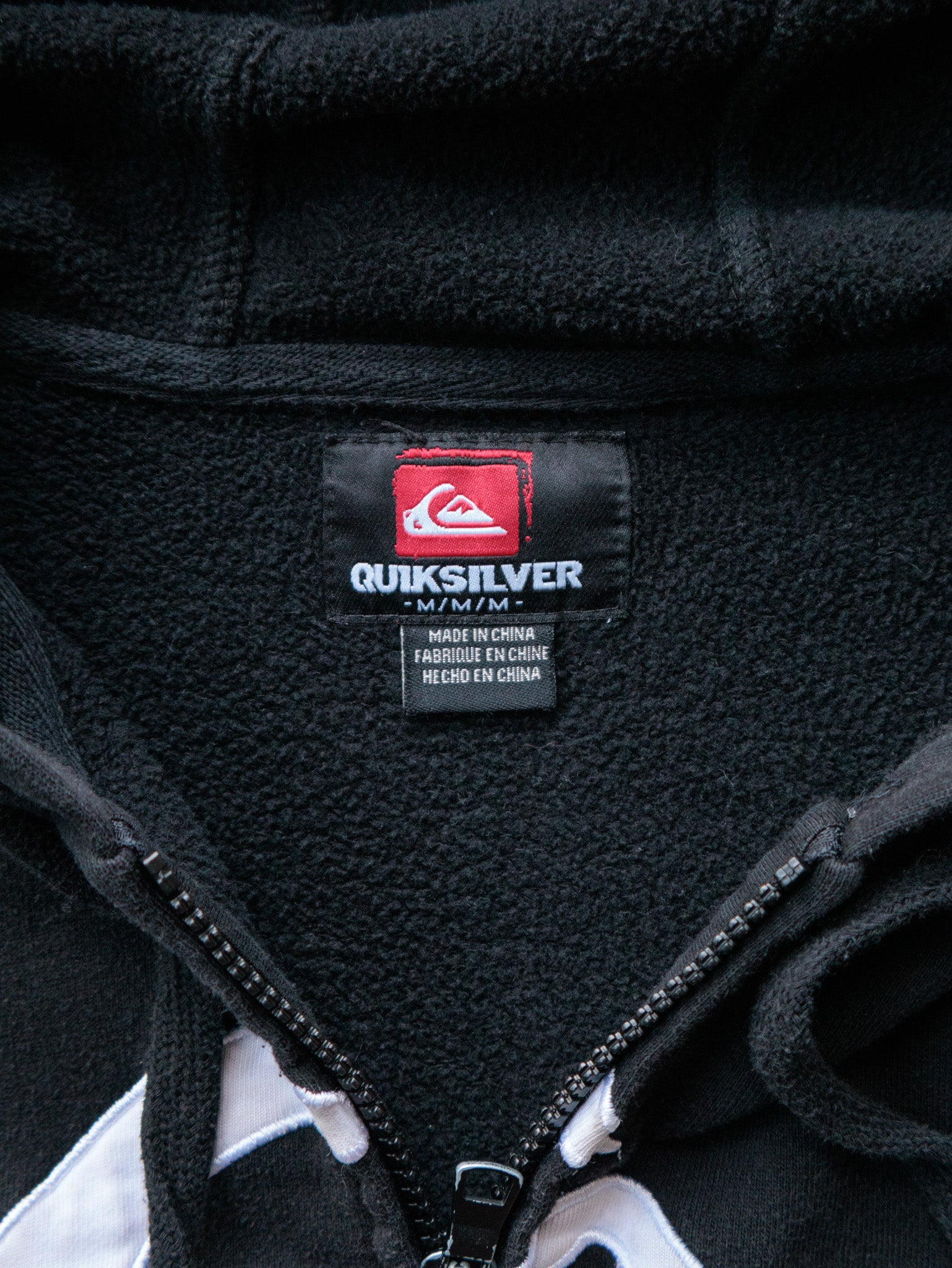 Vintage 00s Black Quiksilver Full Zip Hoodie (M)