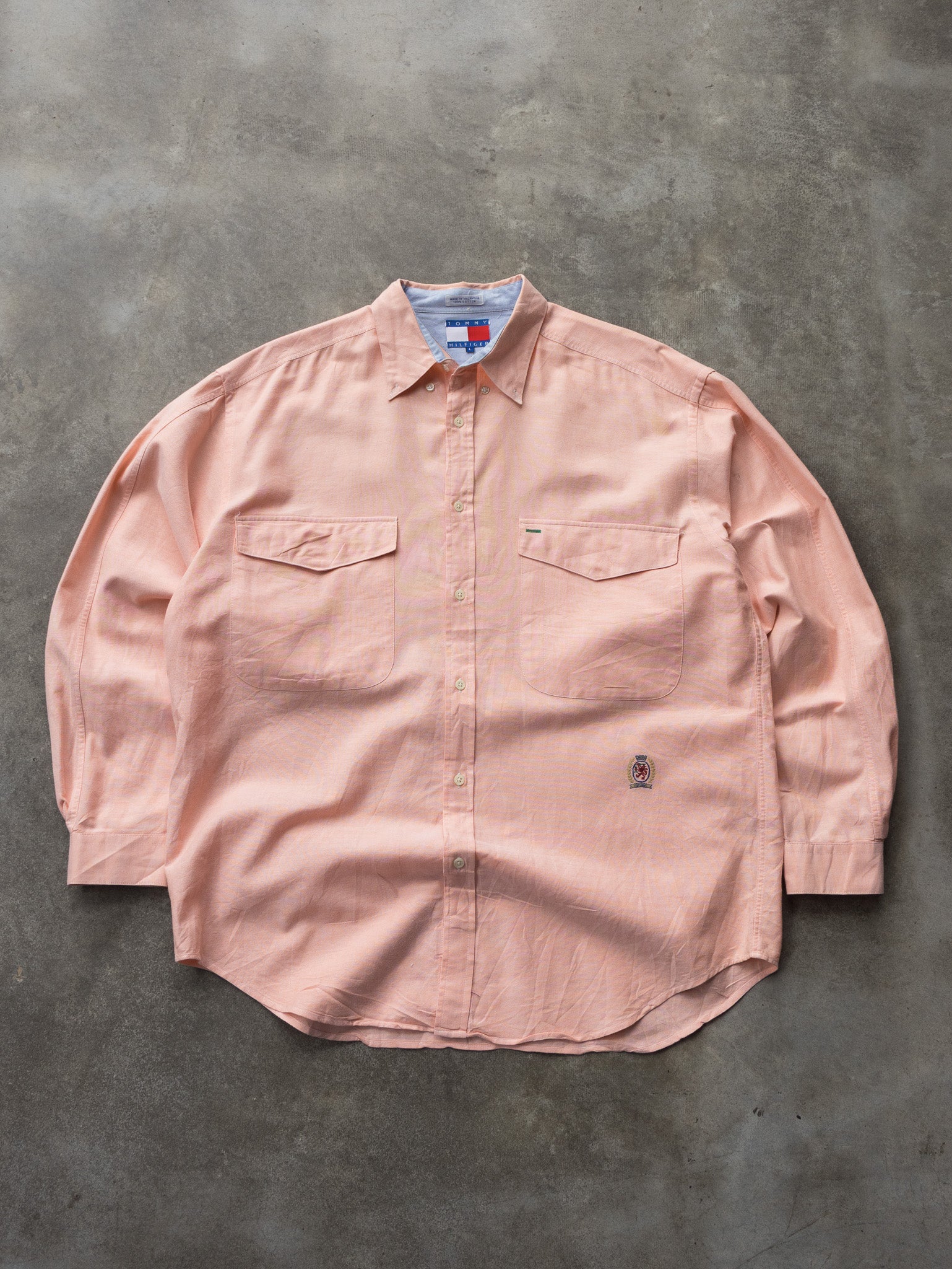 Vintage 90s Peach Tommy Hilfiger Shirt (L)
