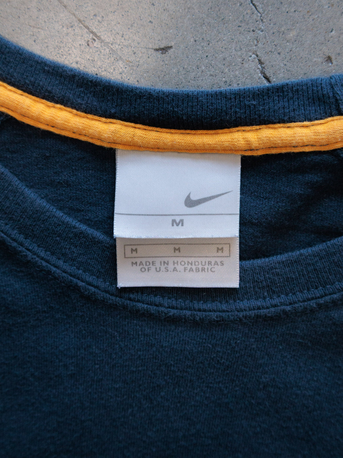 Vintage 00s Navy Nike Colourblock Long Sleeve Tee (M)