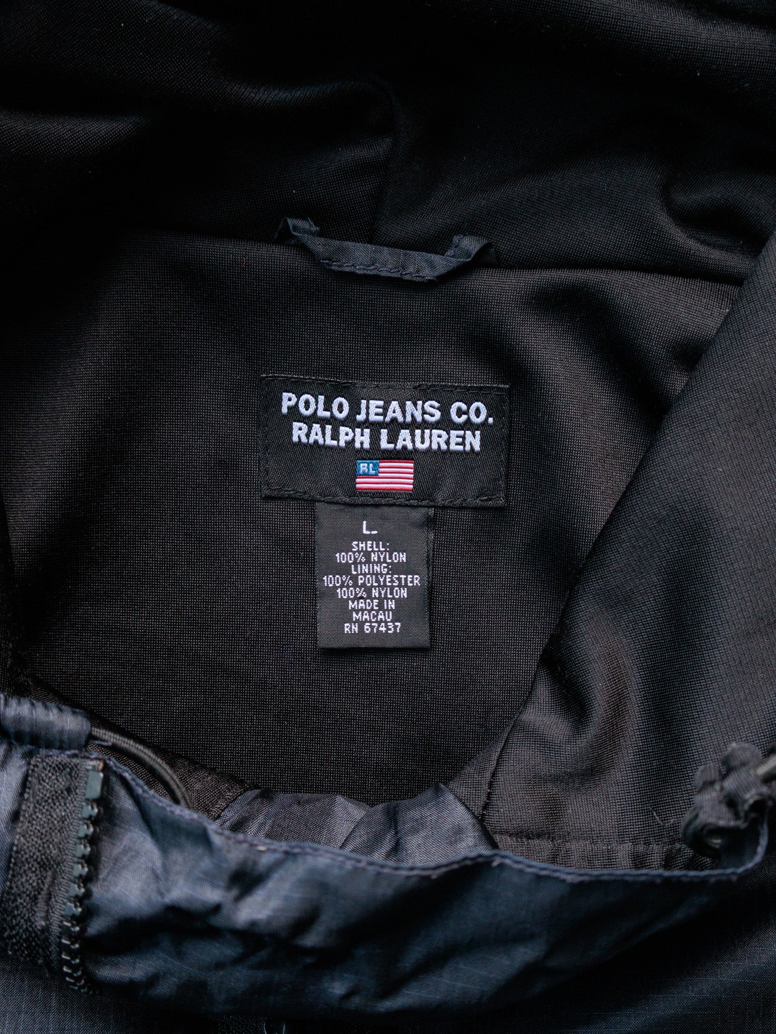 Vintage 90s Navy Polo Ralph Lauren Nylon Jacket (L)